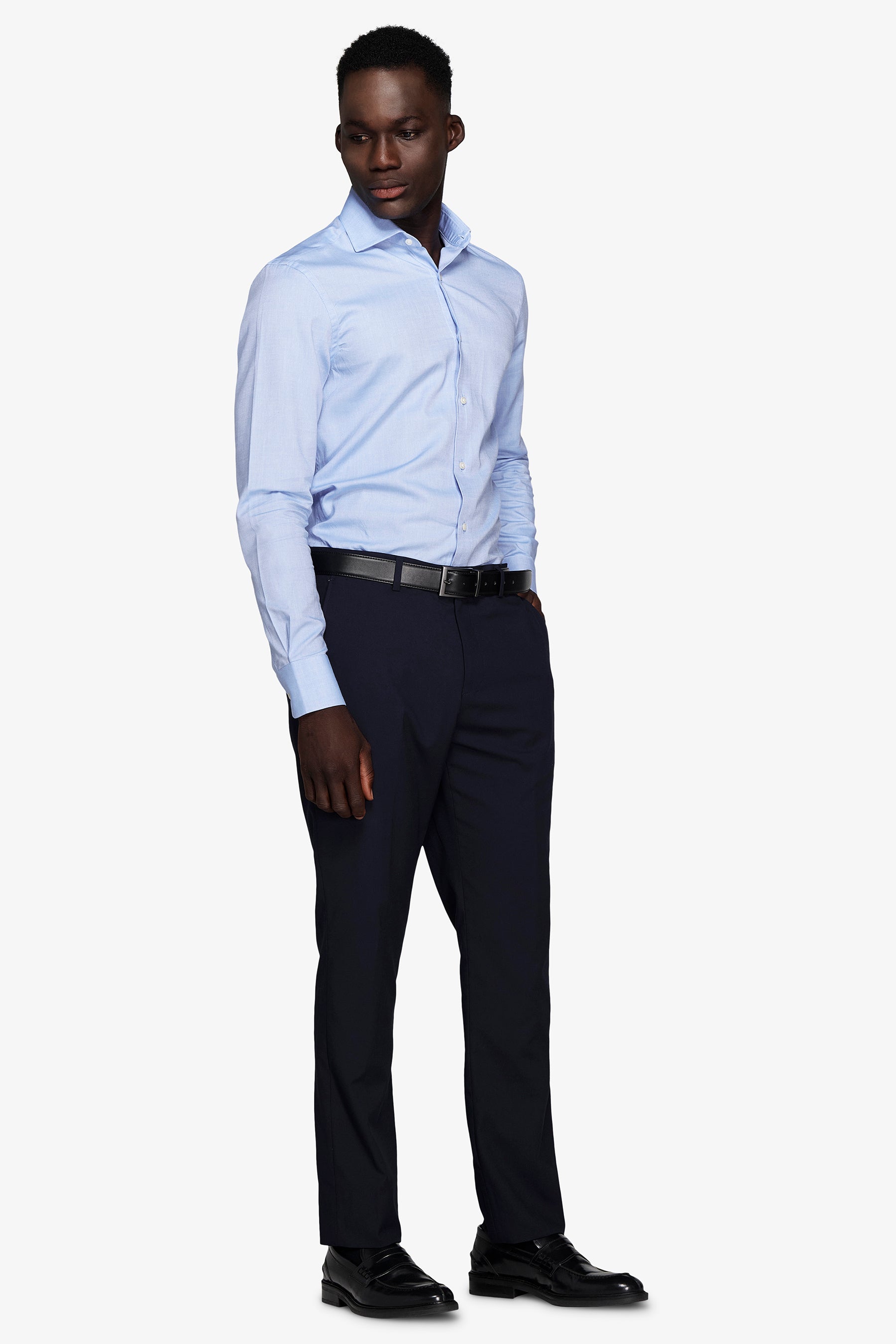 Light blue slim Oxford shirt