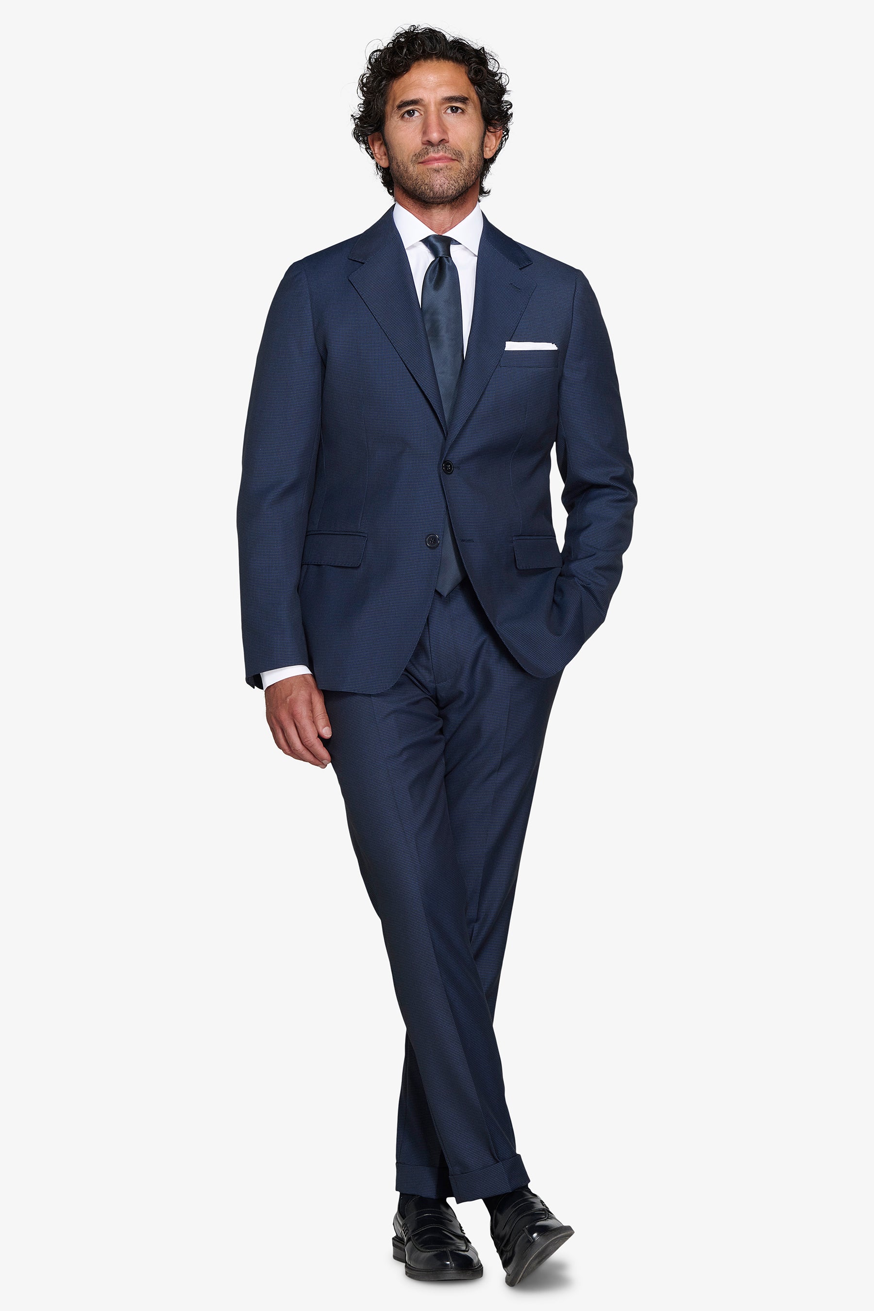 Americana pata de gallo azul azafata