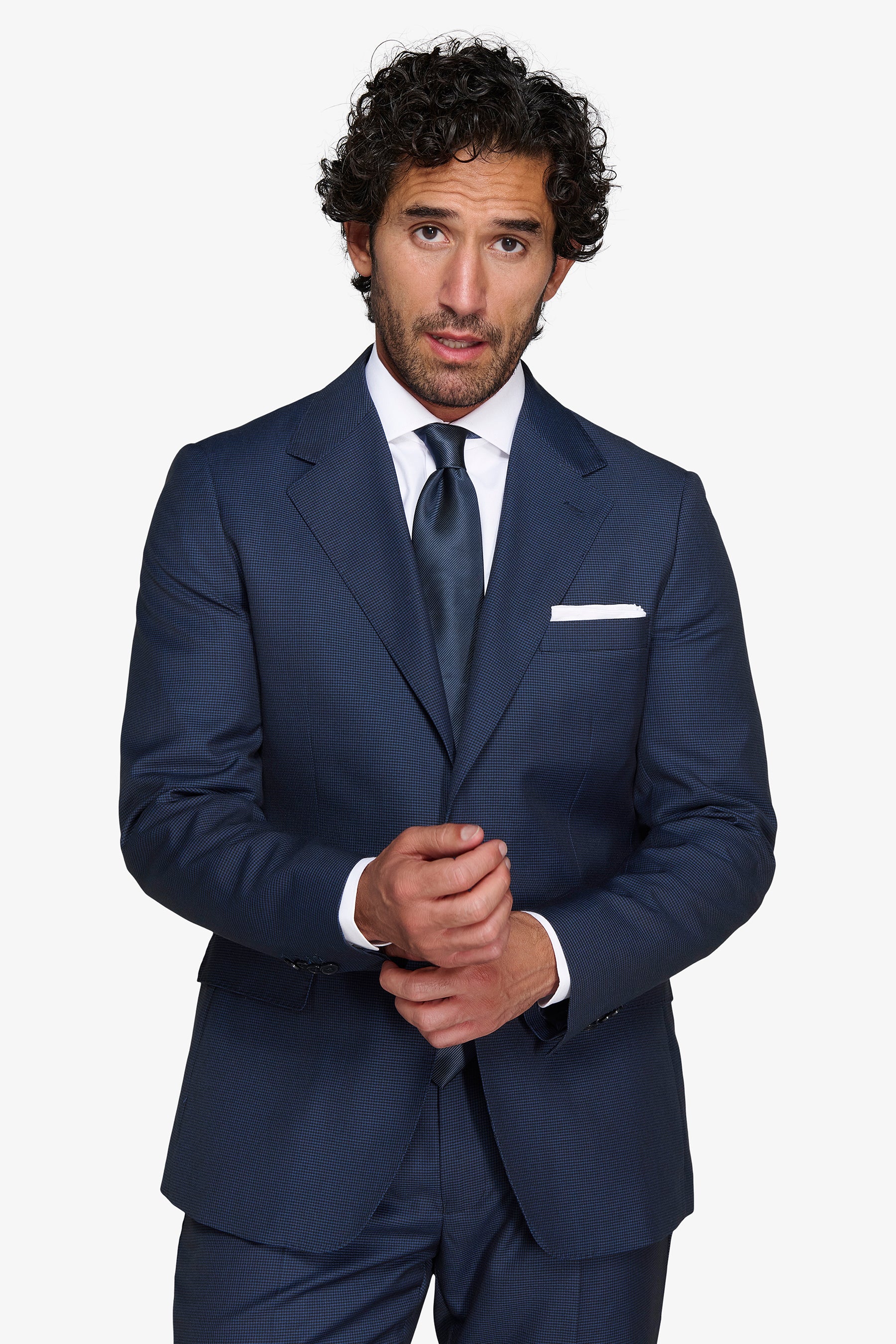 Americana pata de gallo azul azafata