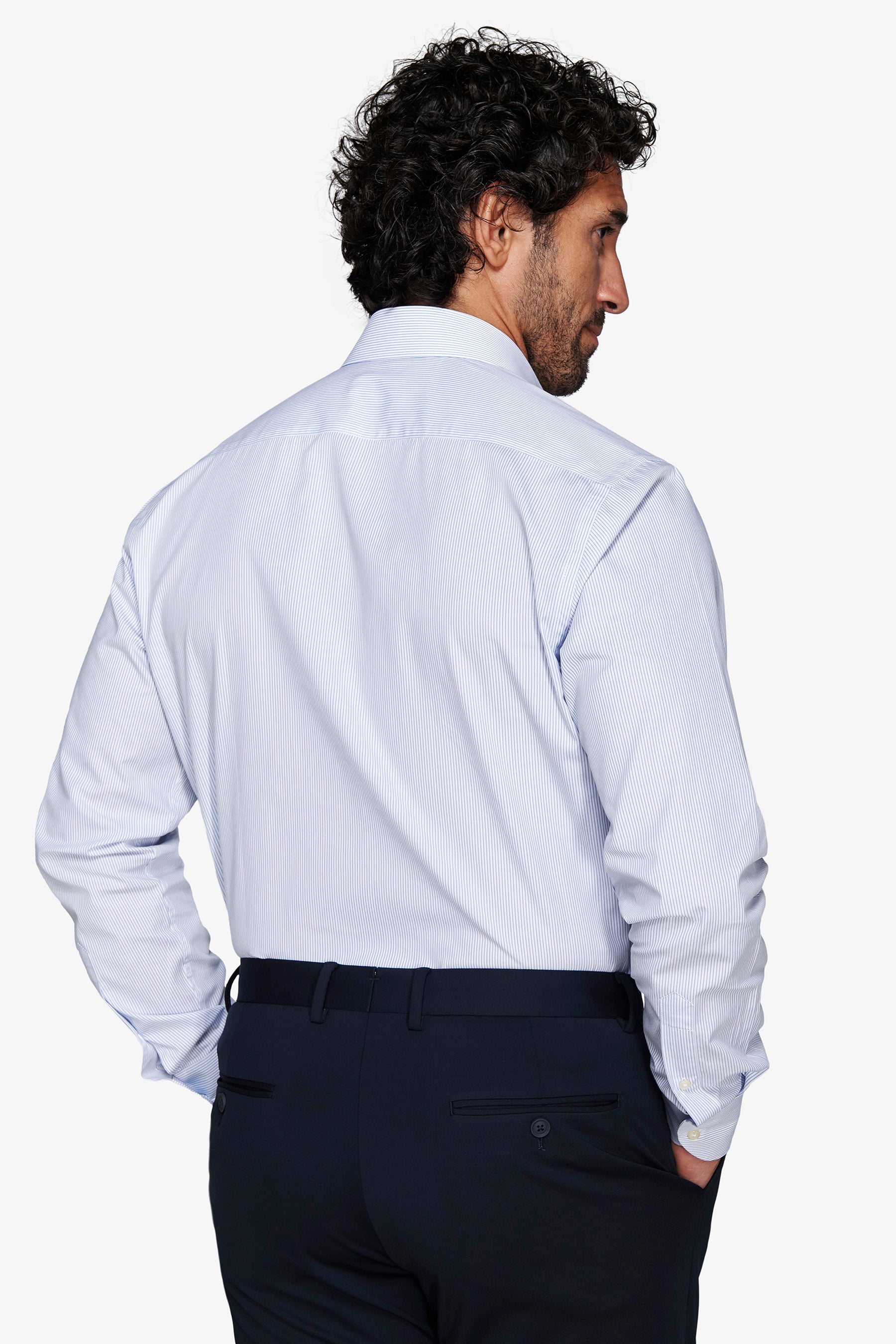 Azure micro stripes shirt