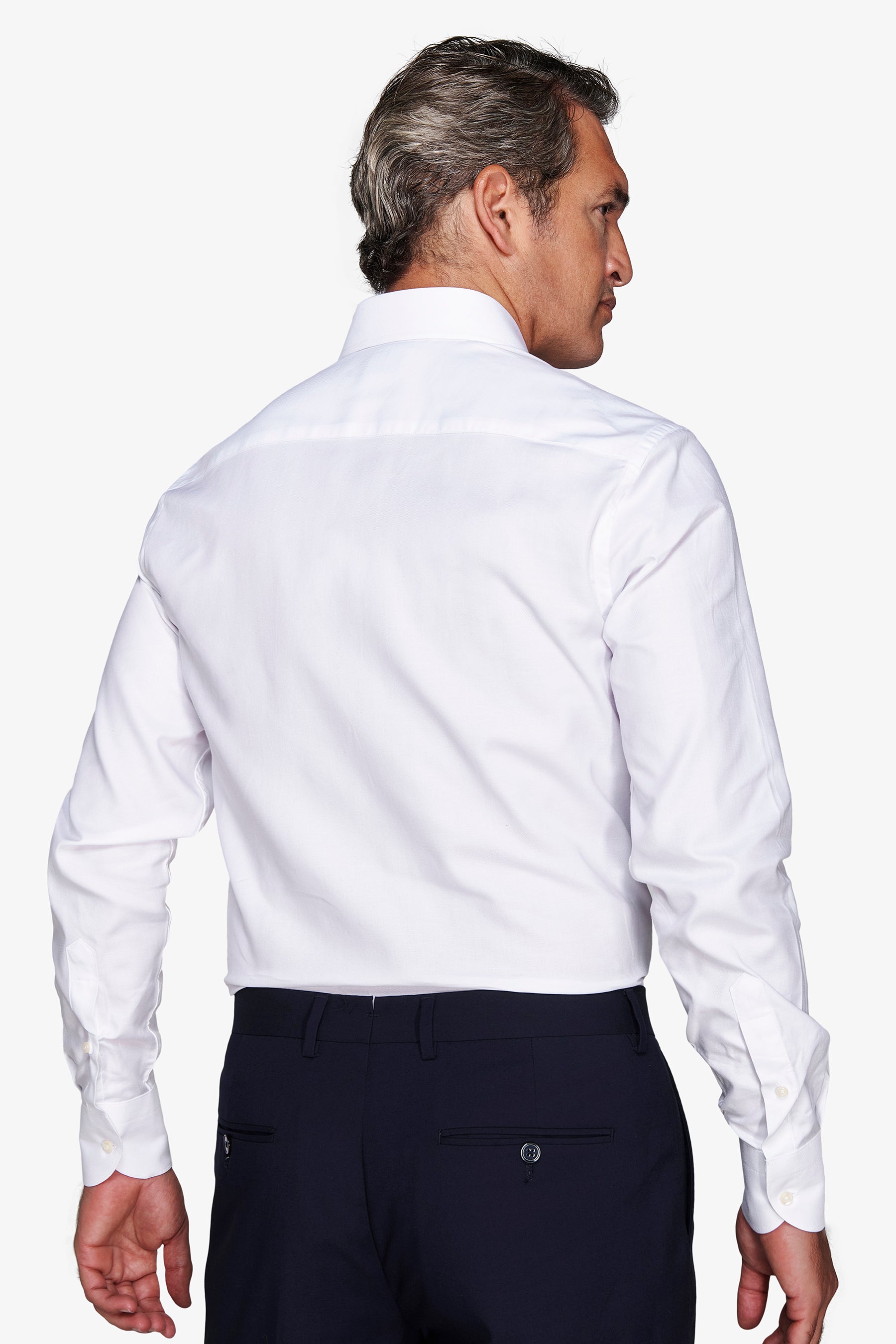 Slim-fit white Oxford shirt
