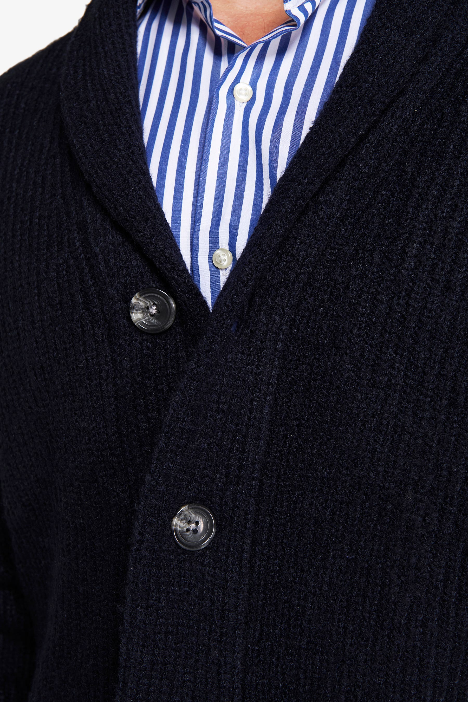 Cardigan collo sciallato blu-Dan John