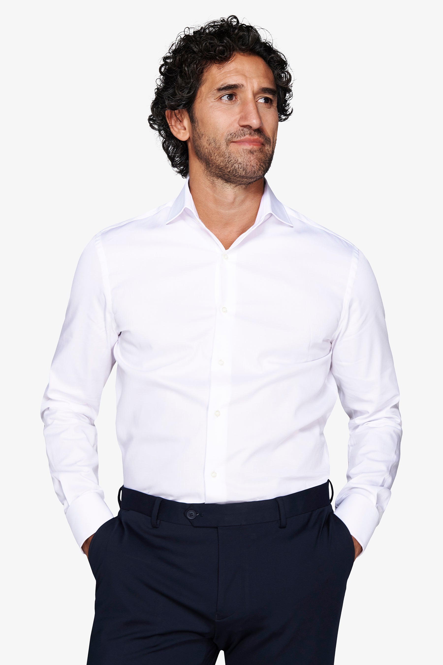 Camicia Uomo In Cotone 100% Vintage: Design Retrò Con Coulisse A Contrasto, Perline E Colletto Coreano - Manica Lunga, Vestibilità Regolare - 3