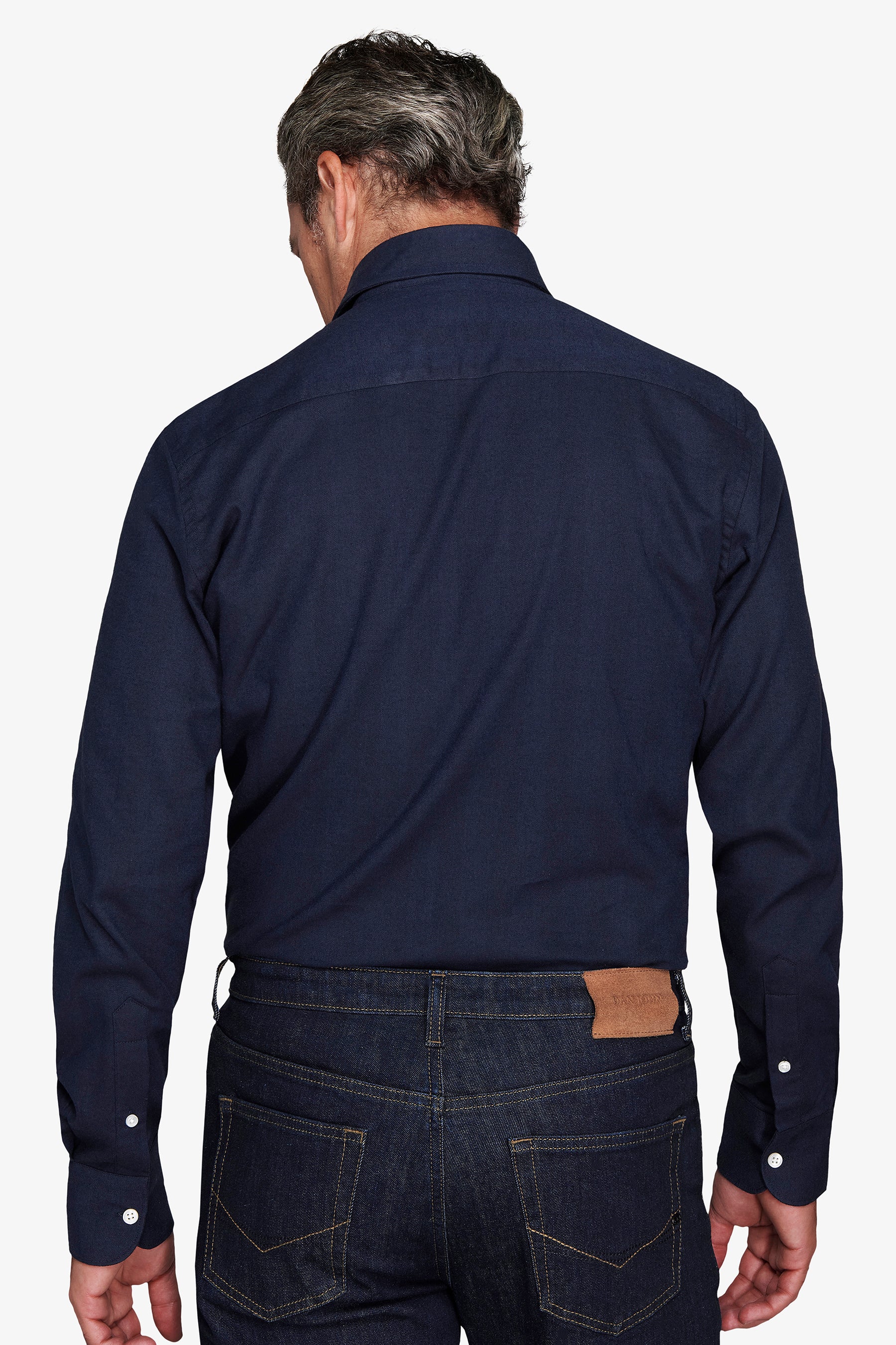 Blue Herringbone flannel effect shirt