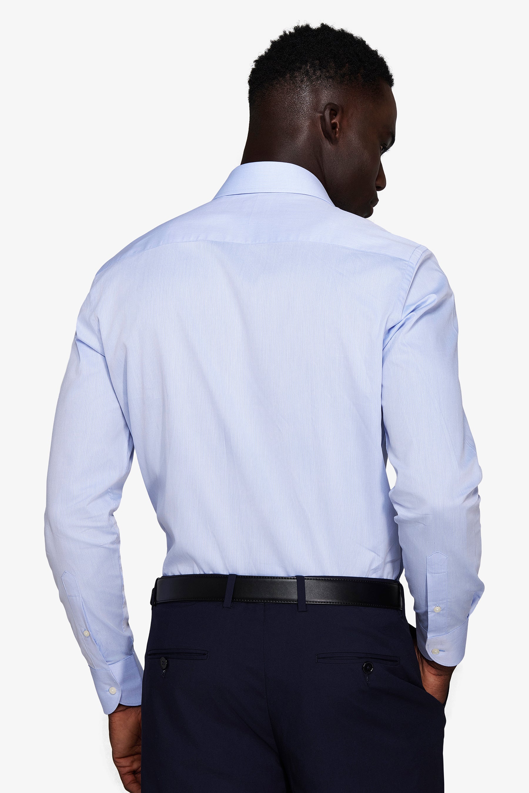 Camicia piquet celeste slim