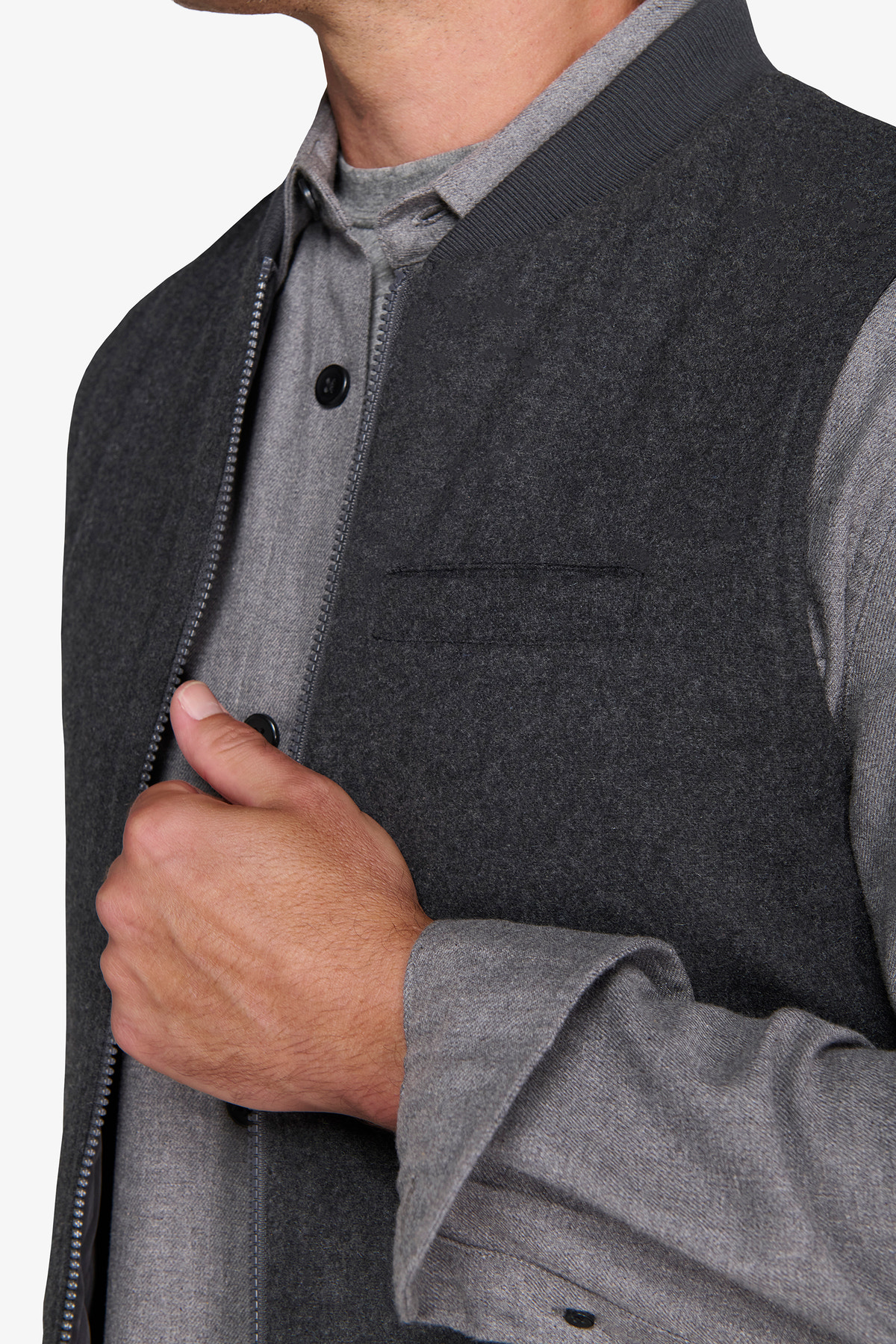 Gilet effetto flanella grigio medio-Dan John