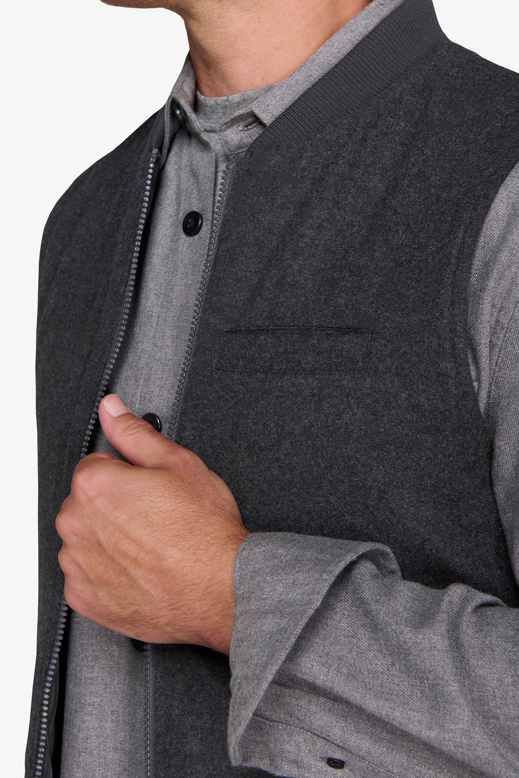 Gilet effetto flanella grigio medio-Dan John