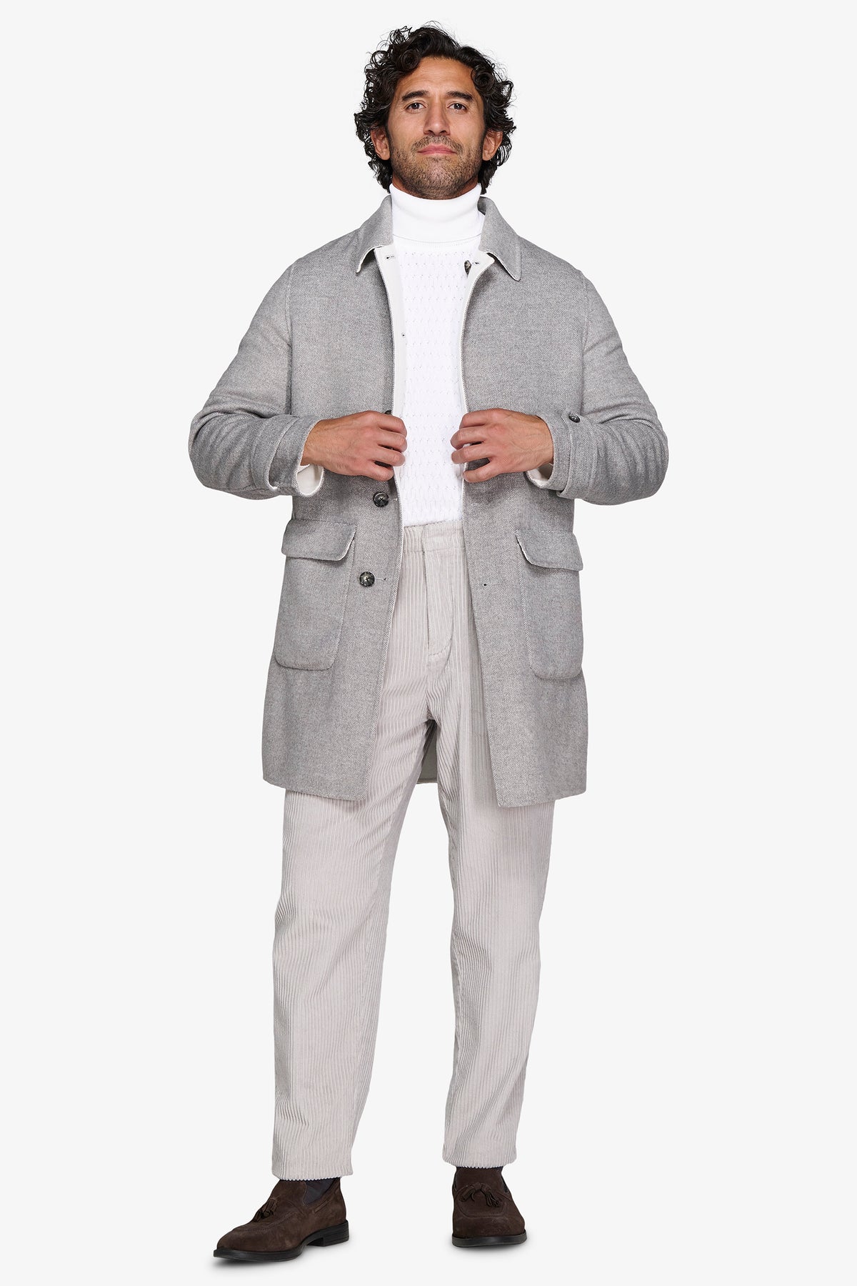 CAPPOTTO REVERSIBILE GRIGIO CHIARO-Dan John