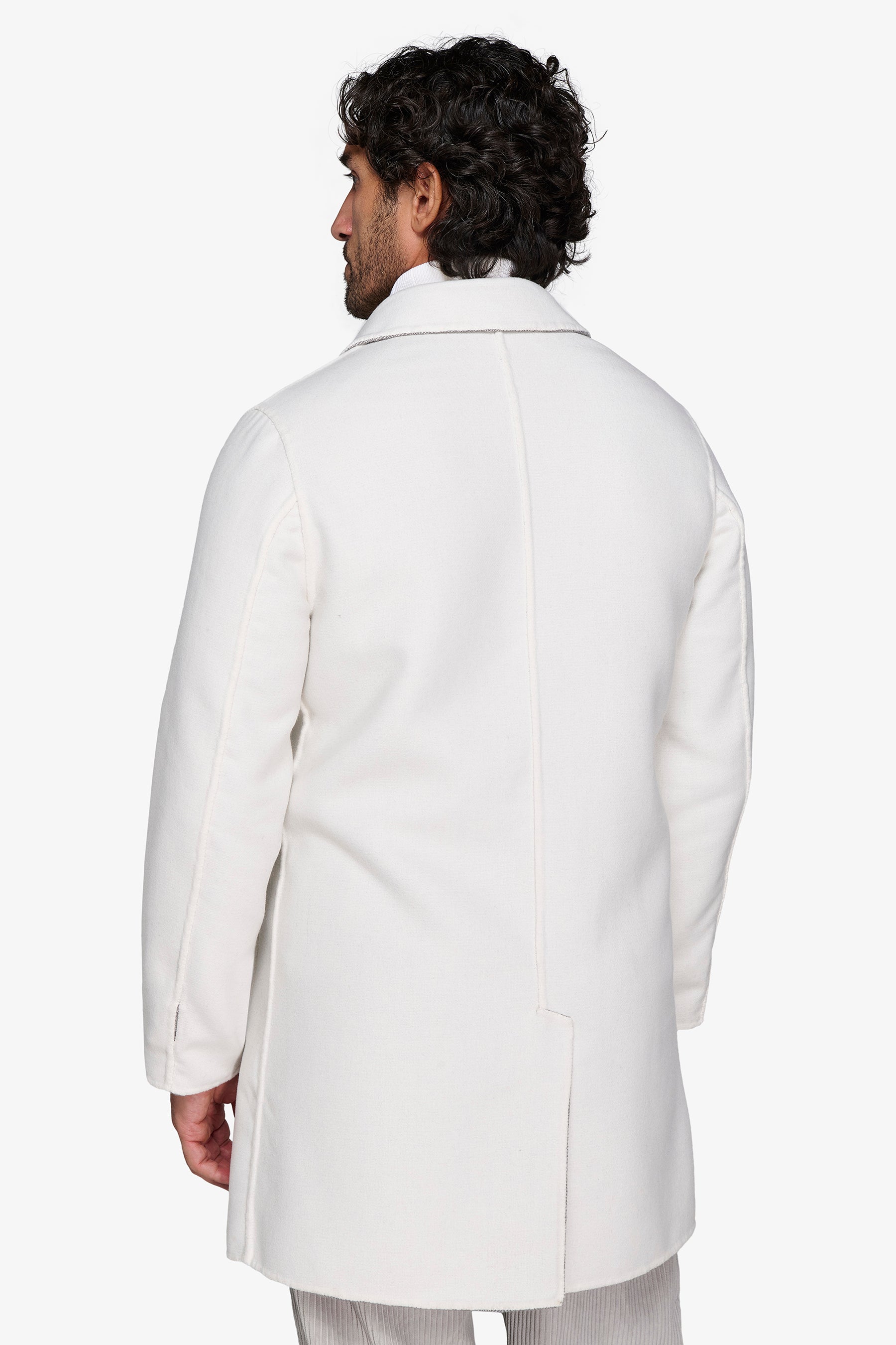 Cappotto reversibile misto lana grigio chiaro