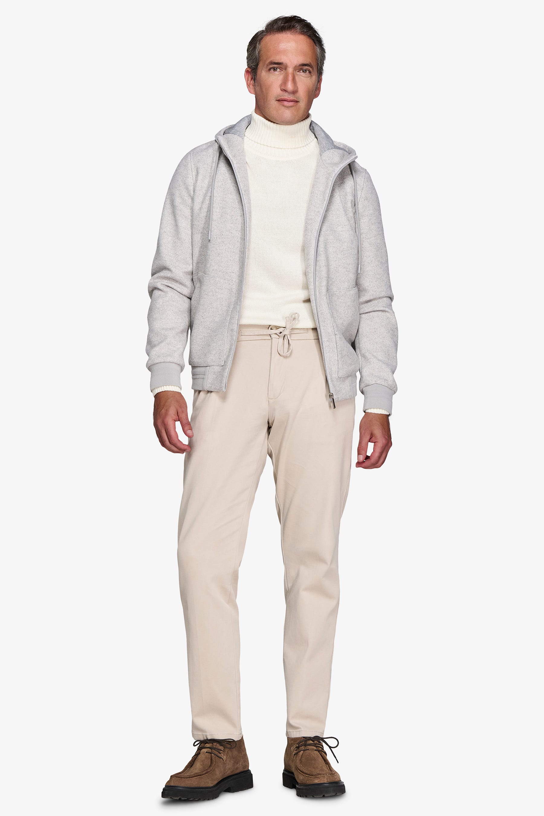 Bomber effetto flanella melange grigio chiaro-Dan John