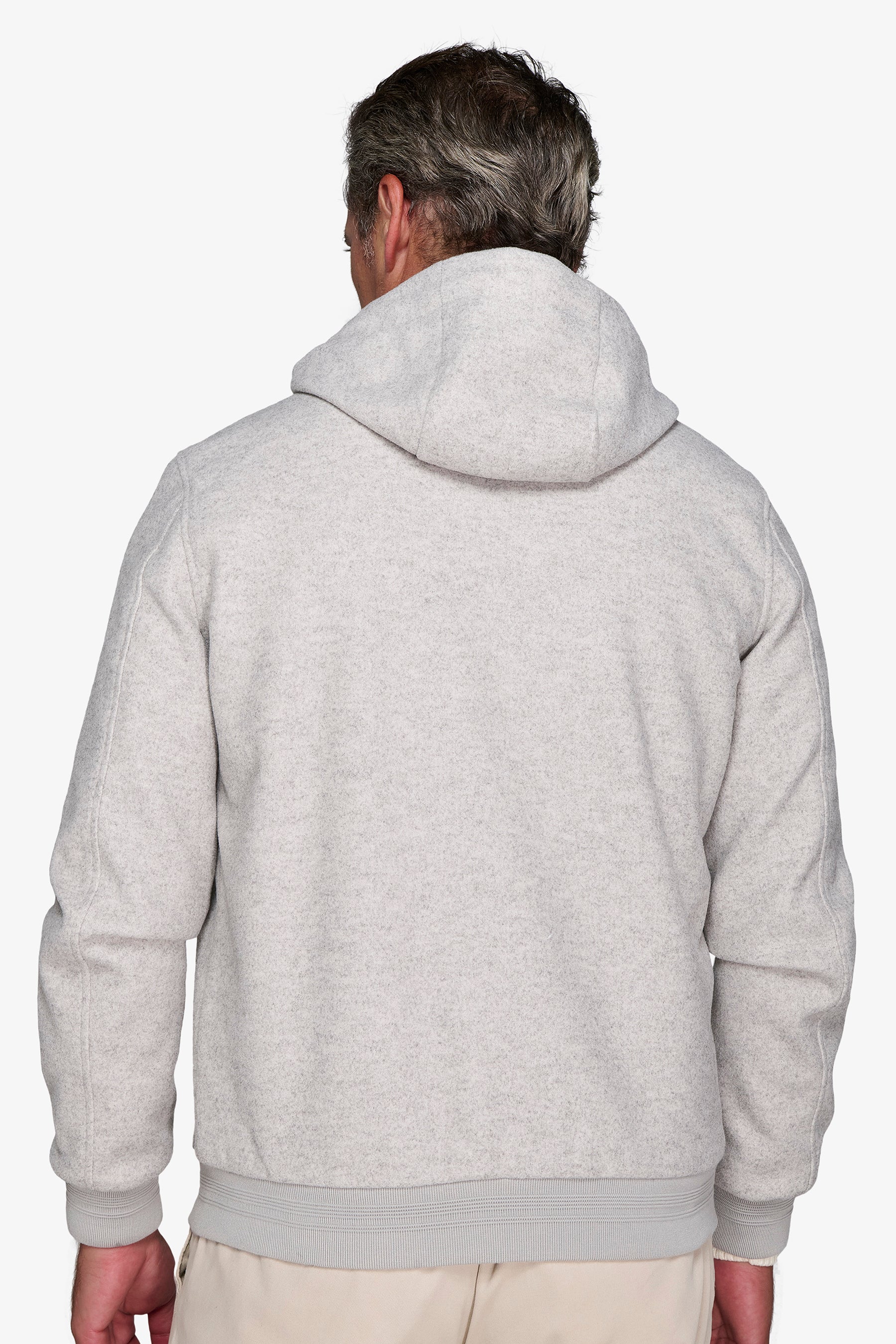 Bomber efecto franela jaspeada gris claro