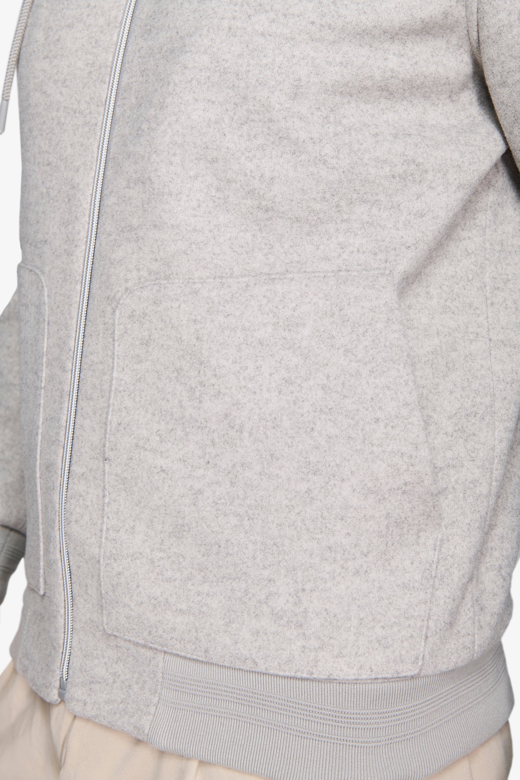 Bomber efecto franela jaspeada gris claro