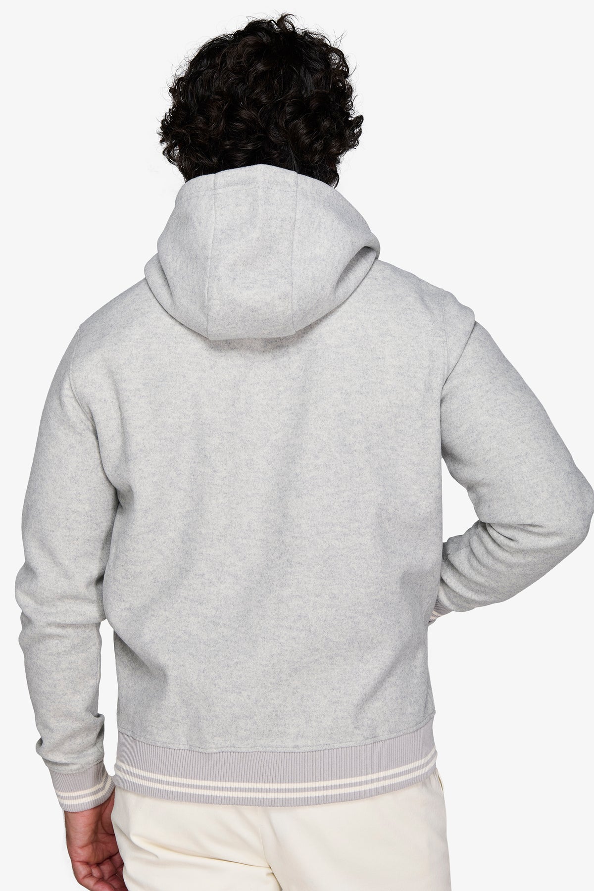 FULL ZIP CON CAPPUCCIO GRIGIO CHIARO-Dan John