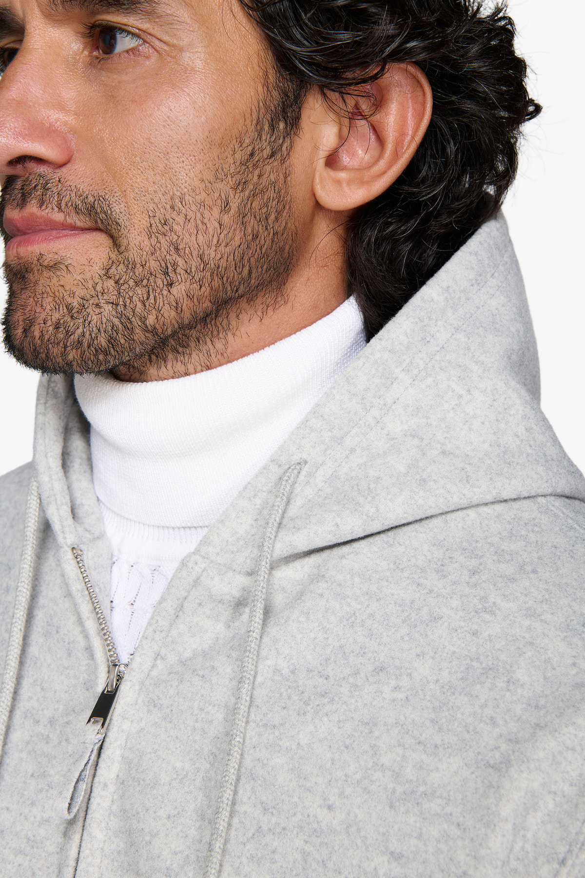 FULL ZIP CON CAPPUCCIO GRIGIO CHIARO-Dan John