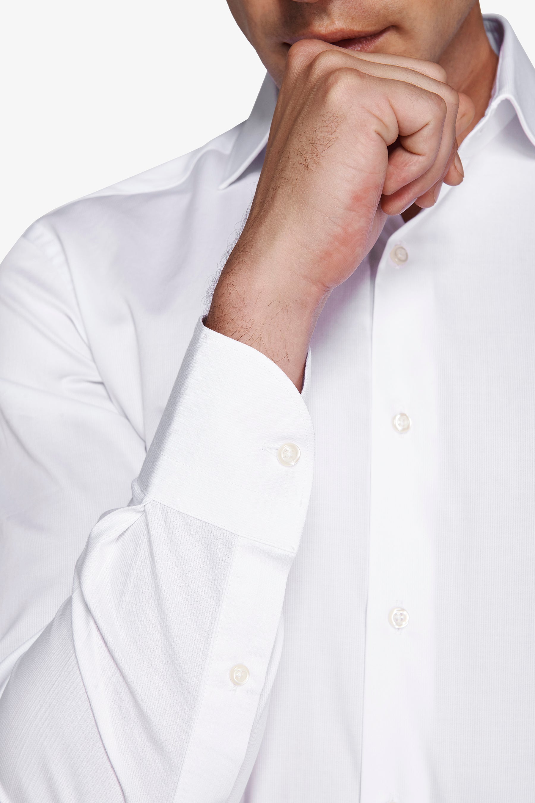 Camicia piquet bianca slim