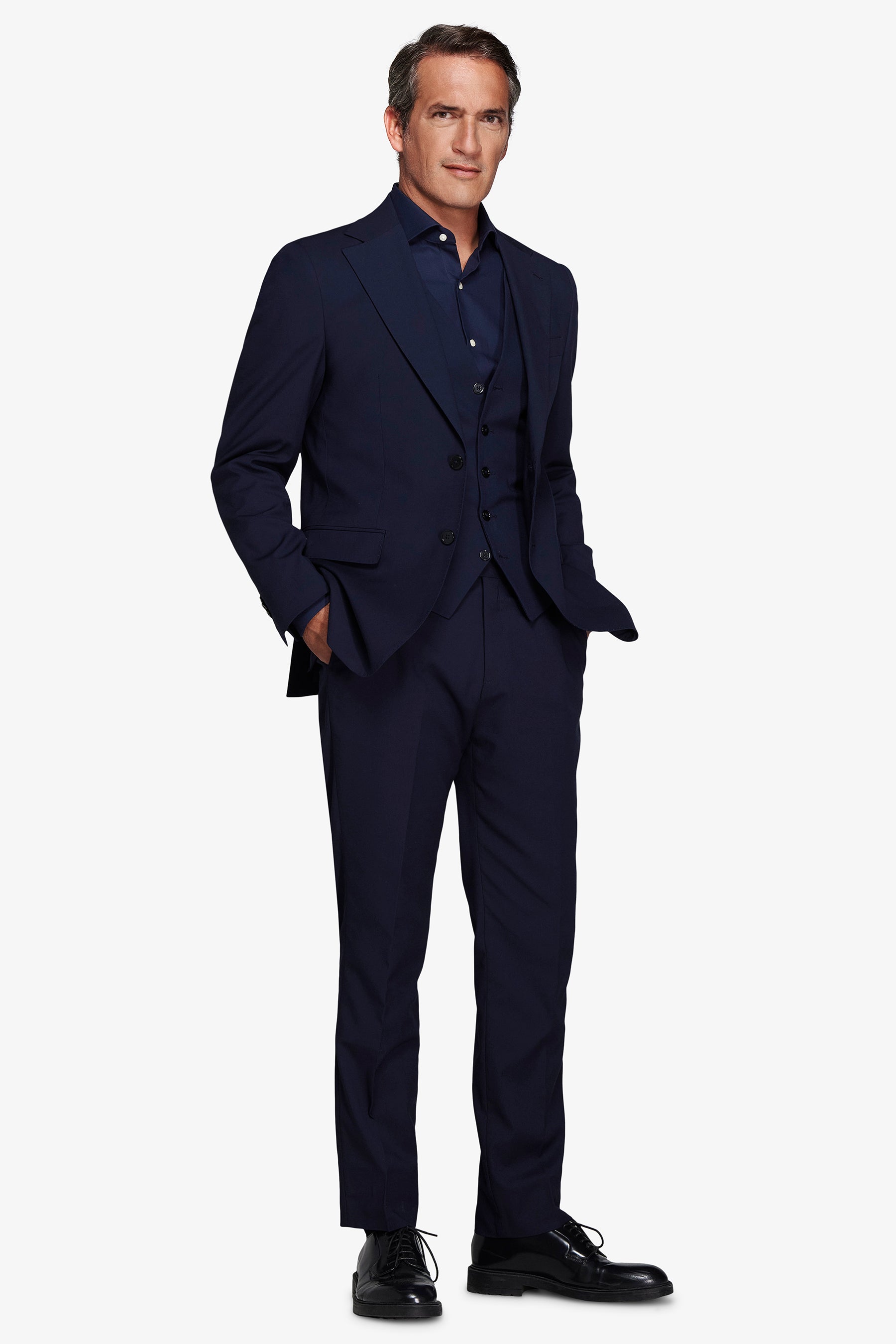 Veste de costume classique slim bleue