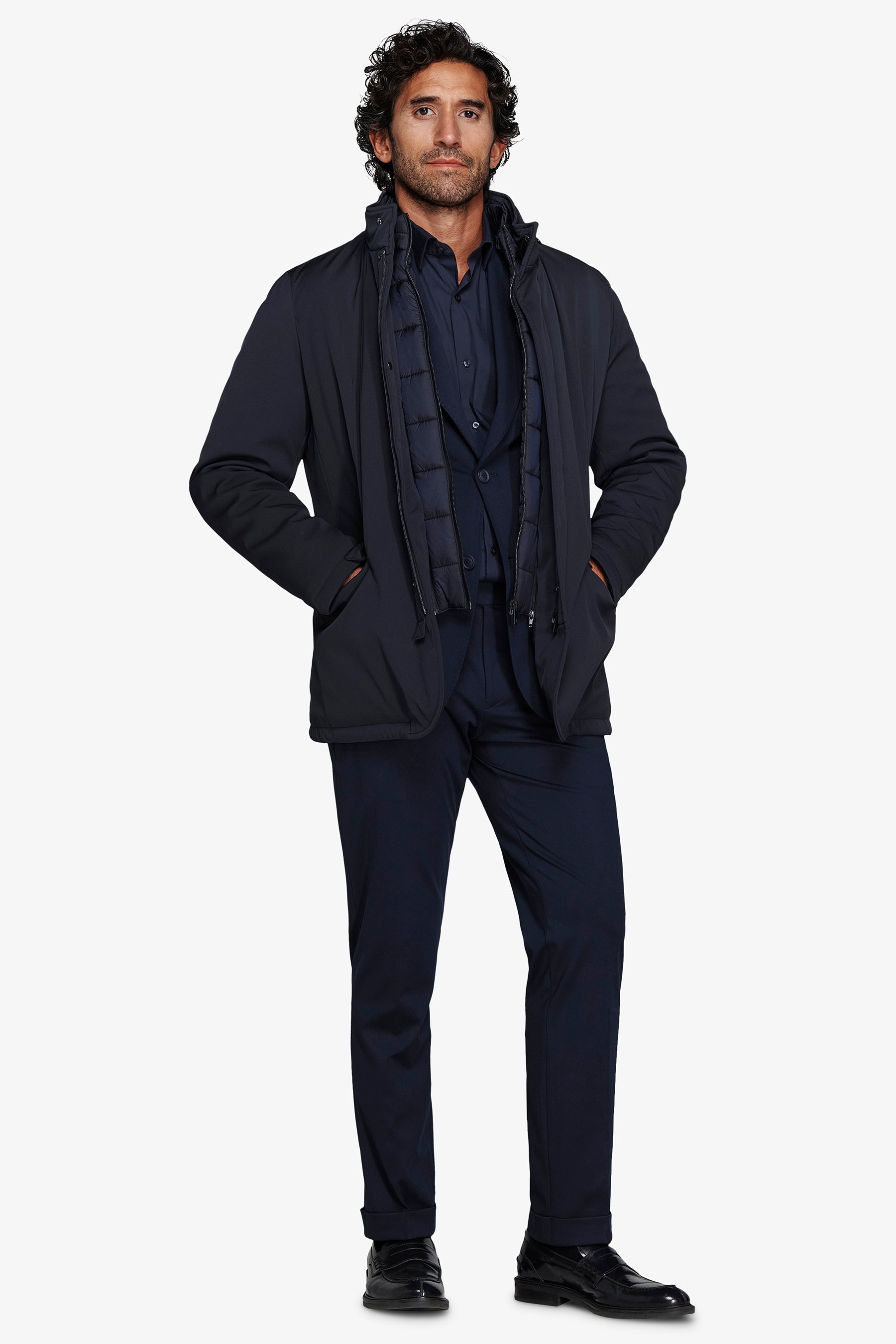 Field jacket tecnica blu