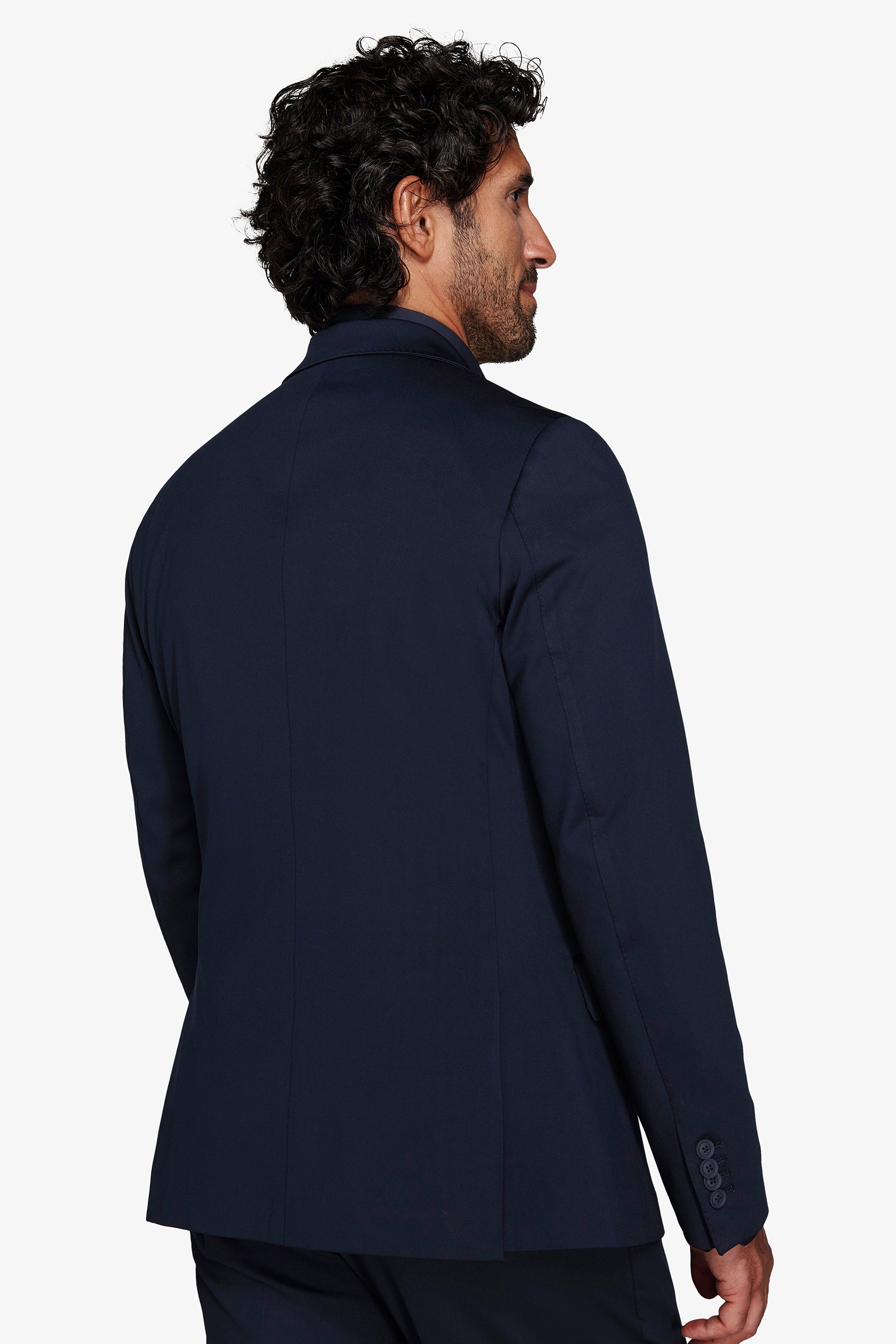 Giacca in jersey tecnico blu slim