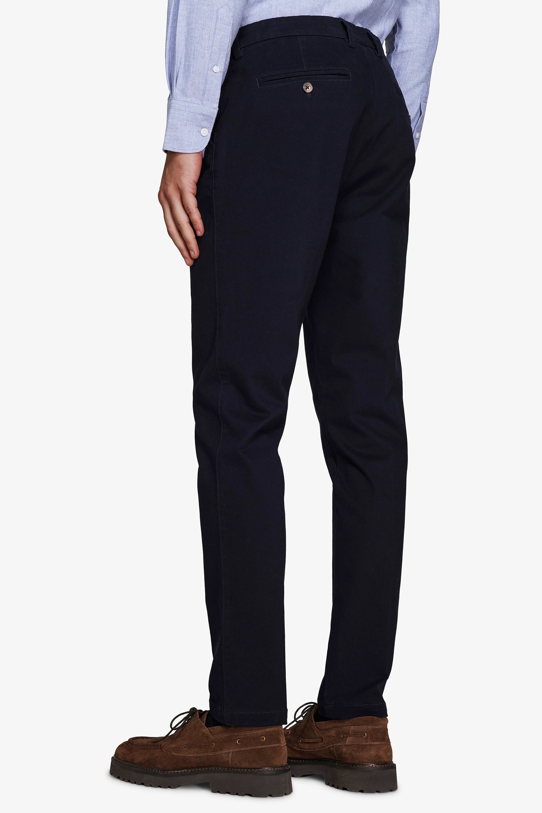 Pantalon chino en gabardine bleu