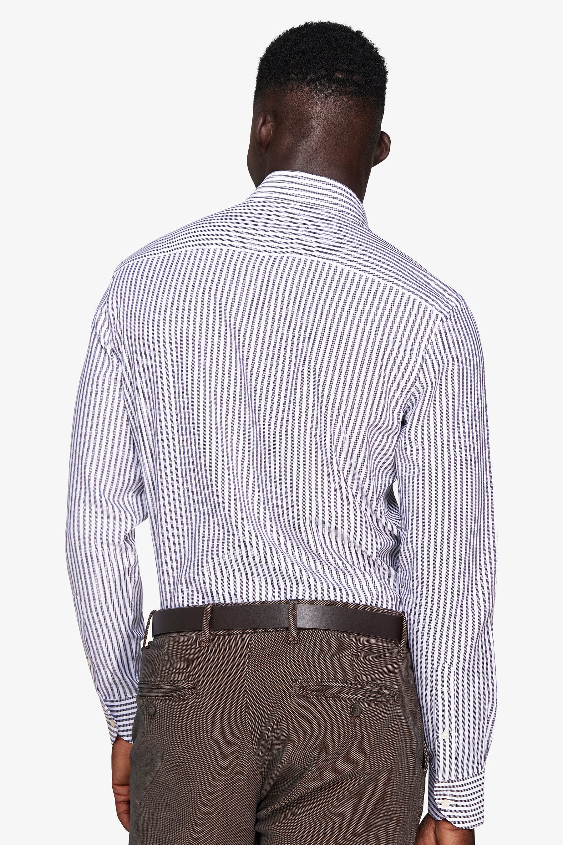 Camicia a righe operata moro