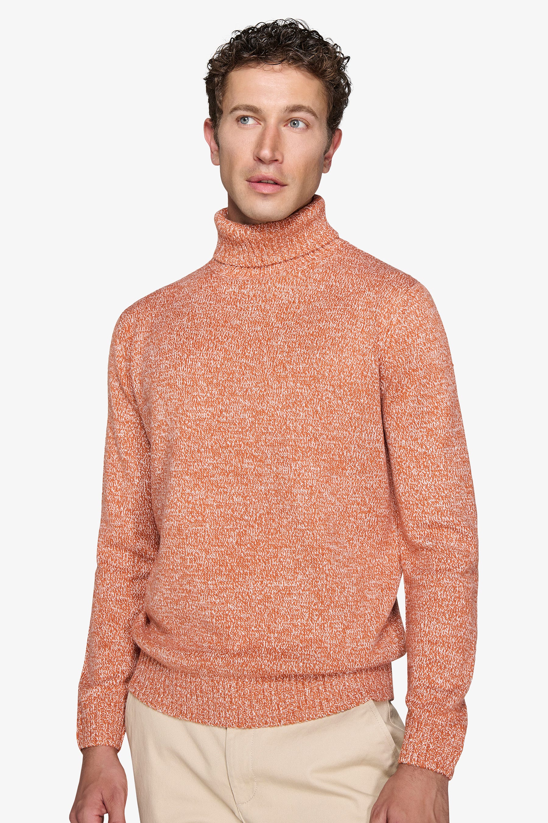 Maglia dolcevita mouline' arancio-Dan John