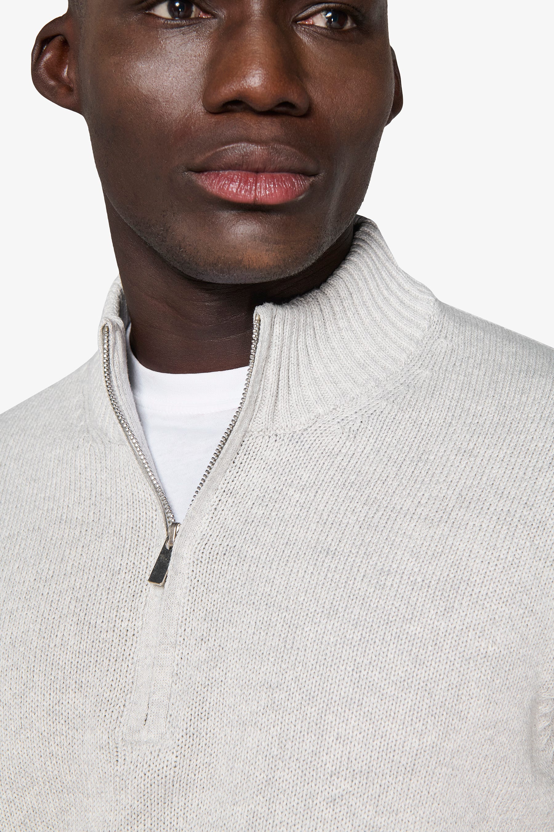 Maglia half zip grigio chiaro-Dan John