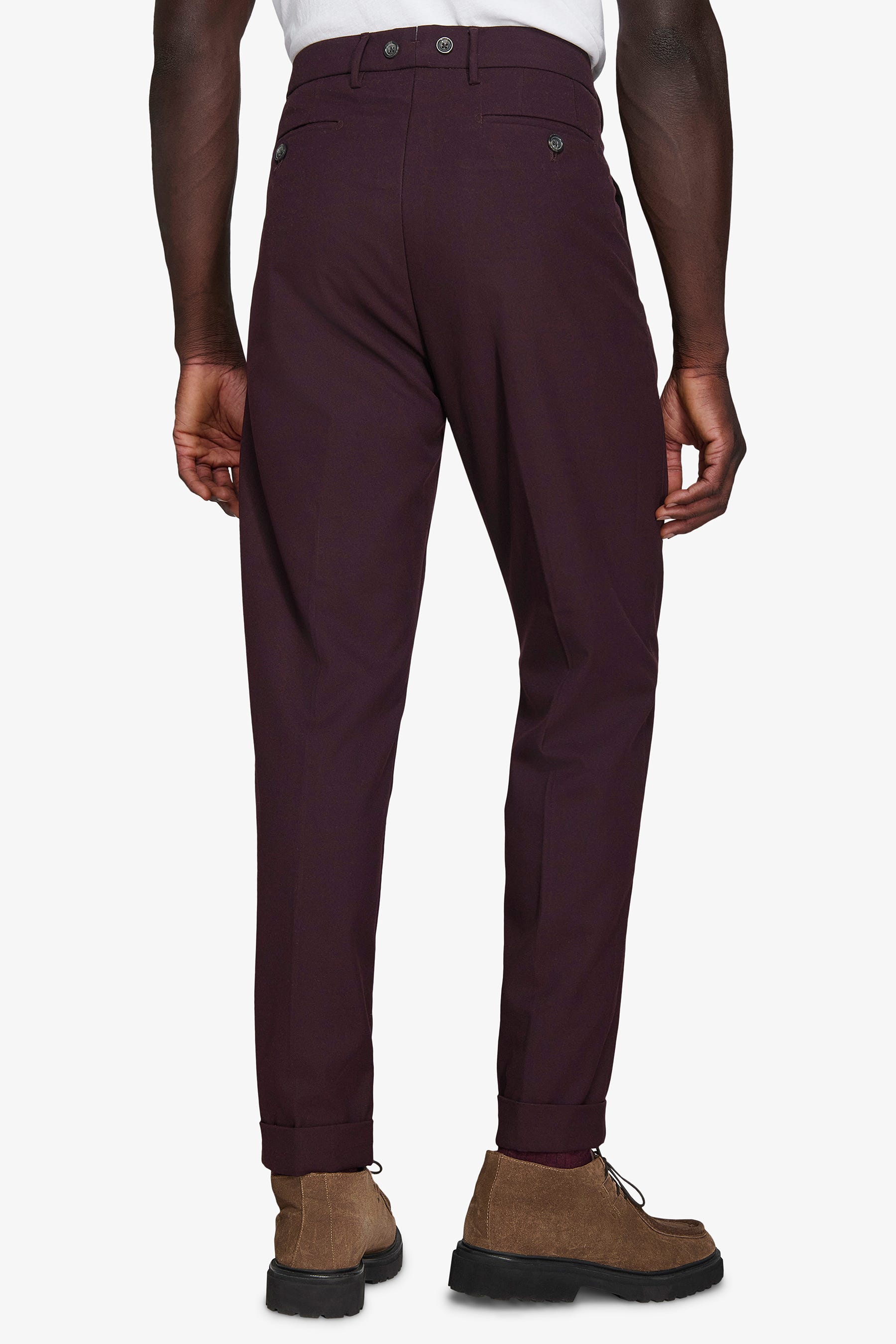 Pantaloni doppia pinces bordeaux-Dan John