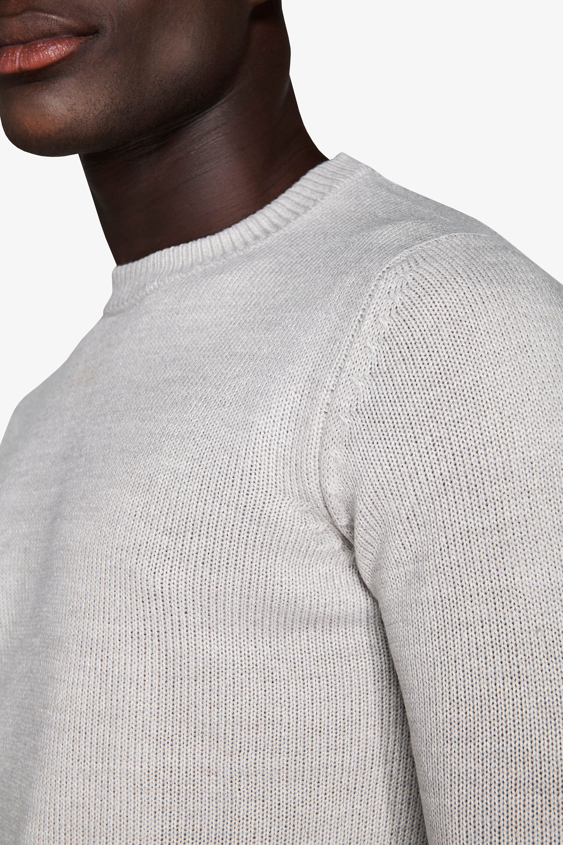 Maglia girocollo effetto lambswool grigio chiaro-Dan John