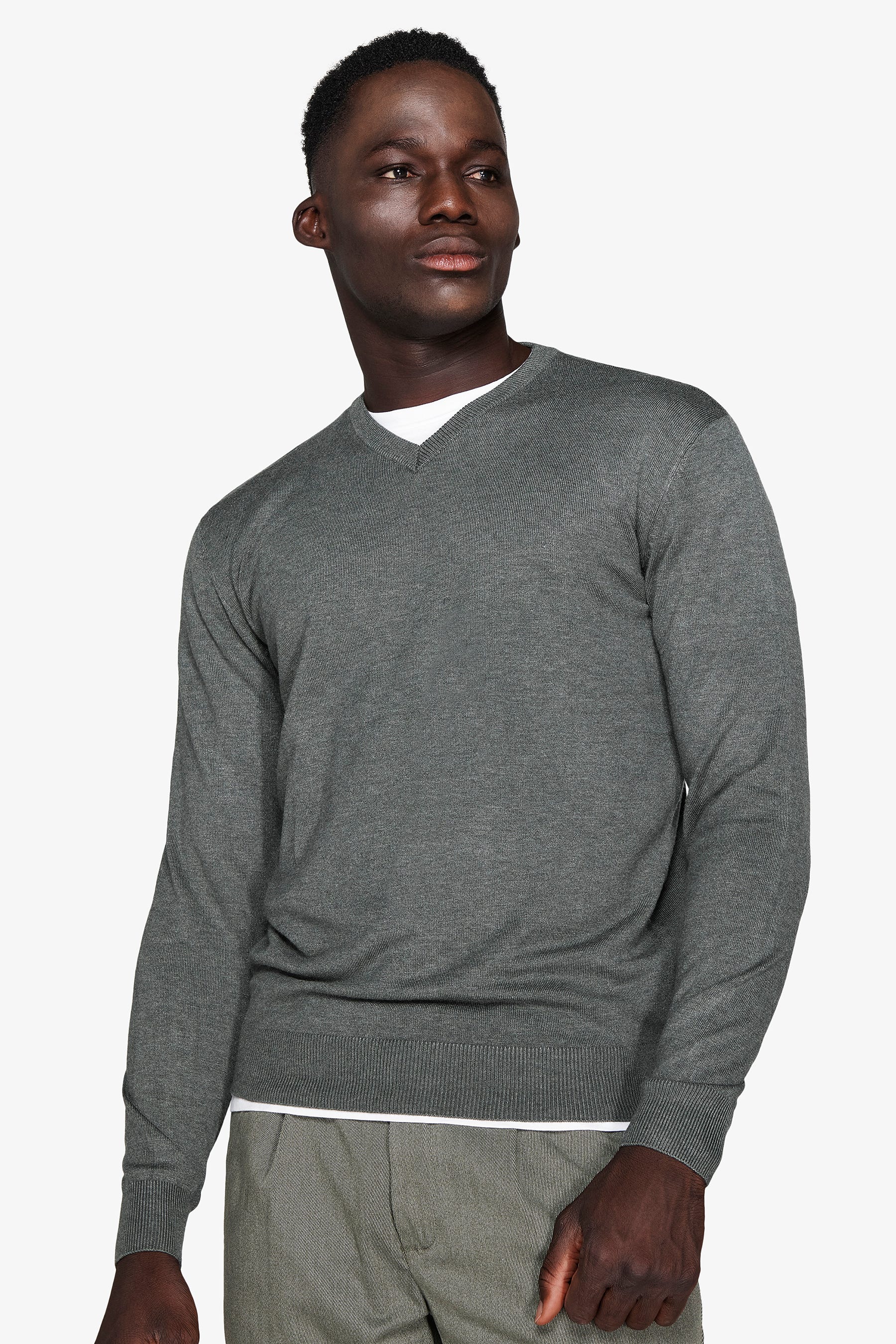 Maglia scollo a V verde-Dan John