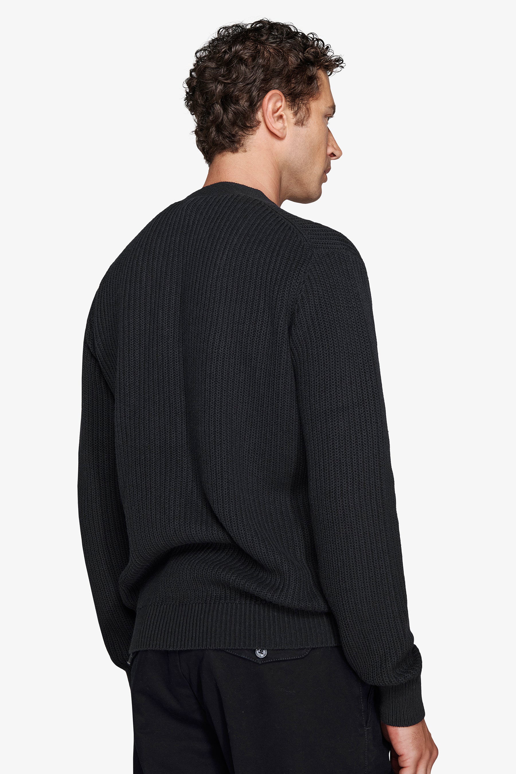 Blue English rib cardigan