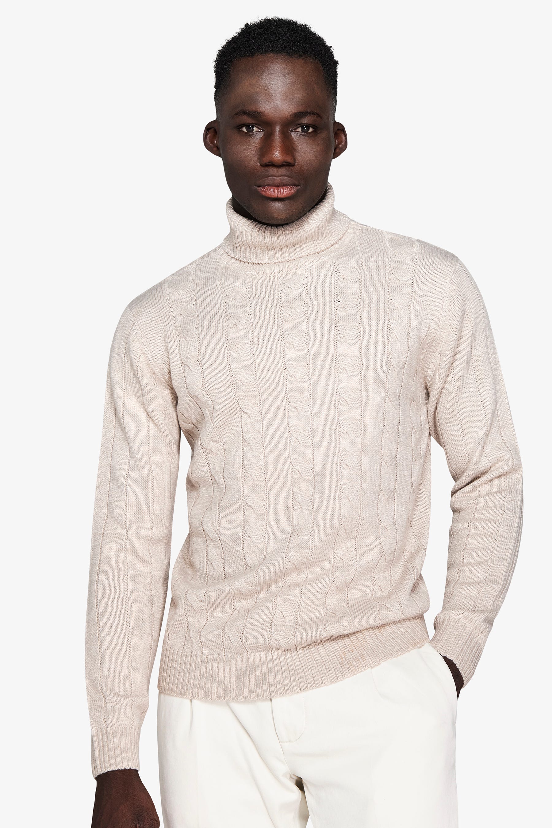 Maglia dolcevita treccia corda-Dan John