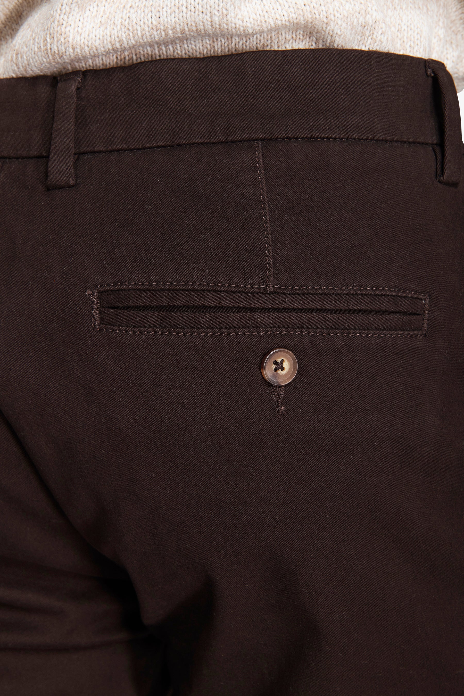 Pantalon chino en gabardine marron