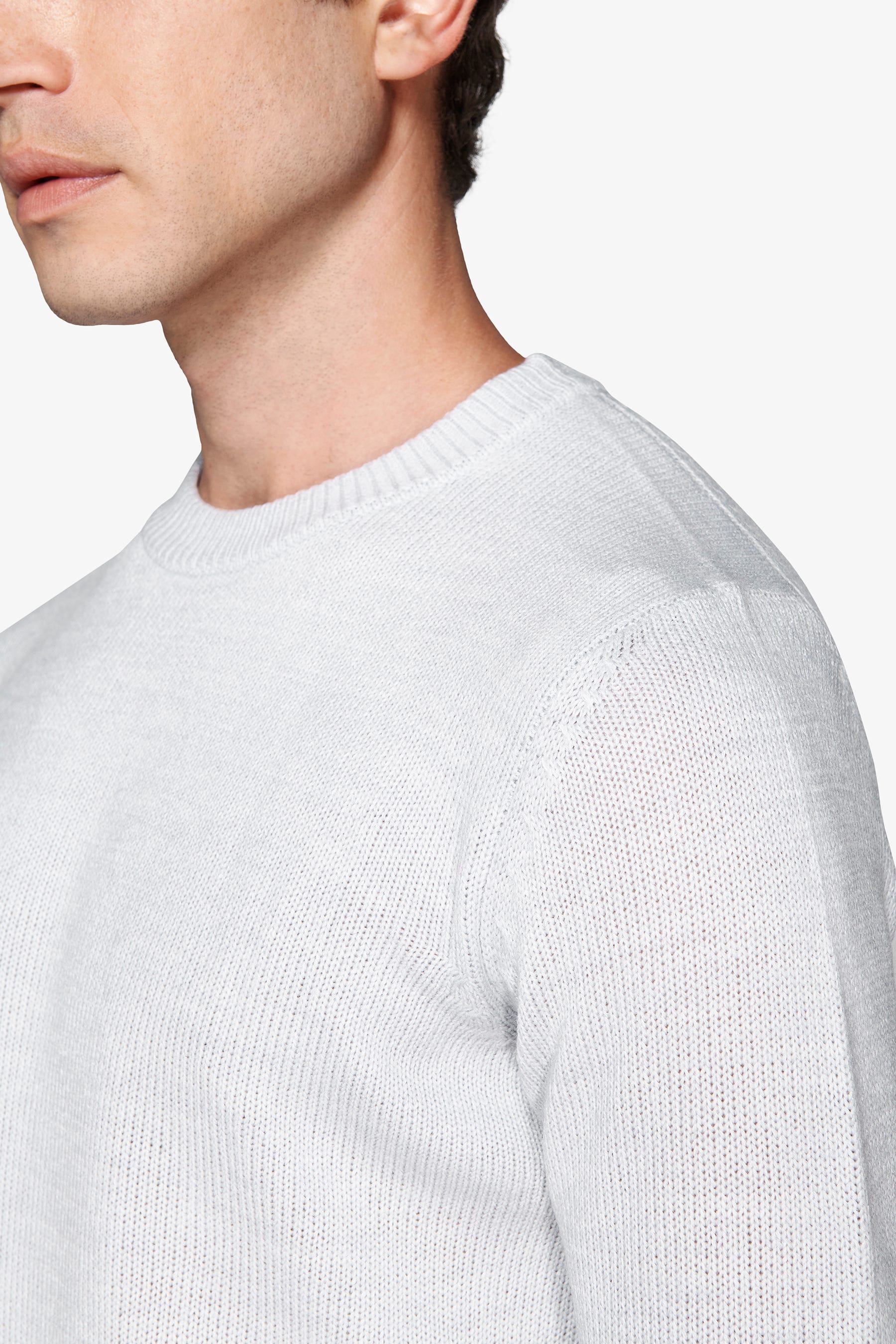Maglia girocollo effetto lambswool celeste-Dan John