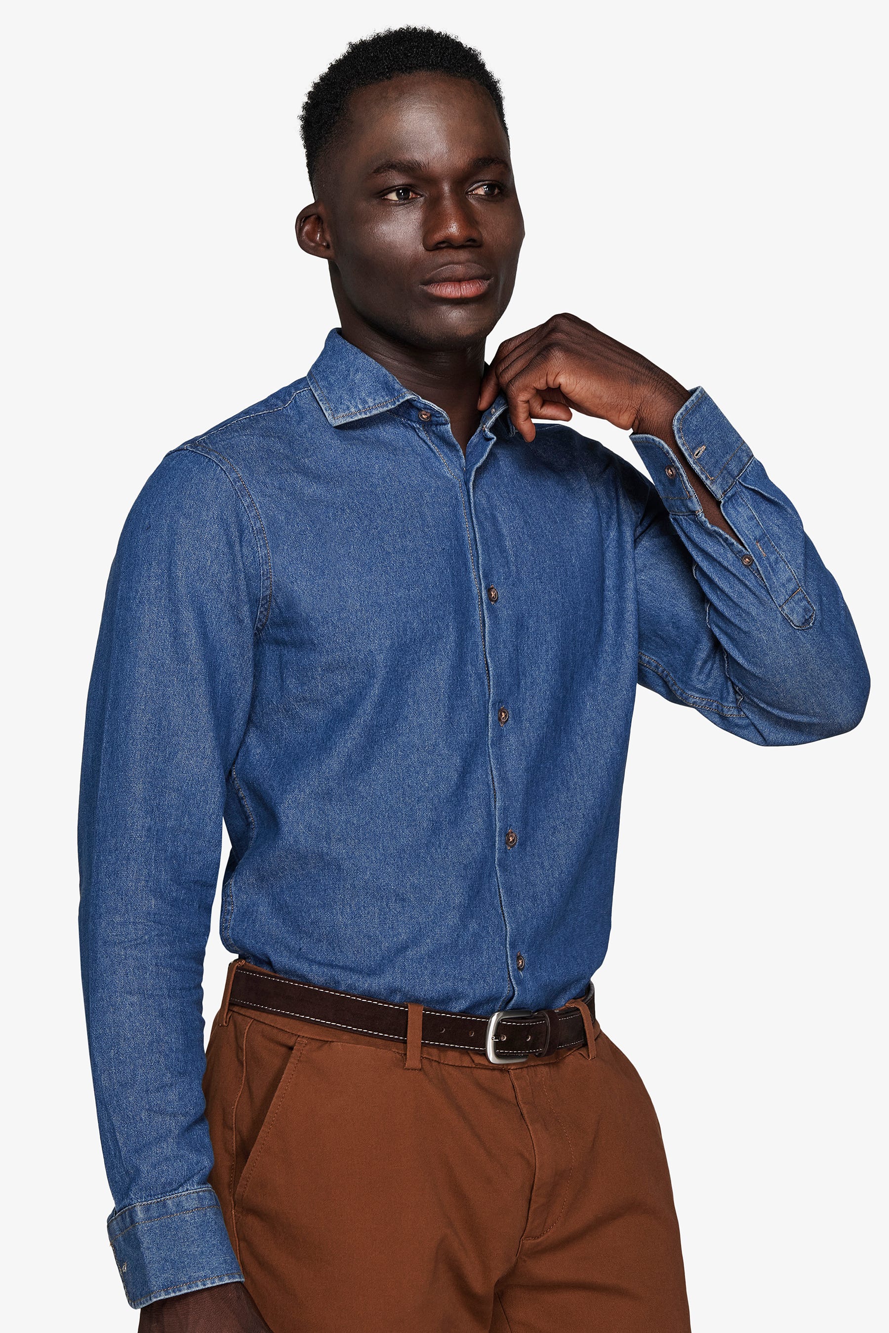 Camicia denim lavaggio scuro chambray-Dan John