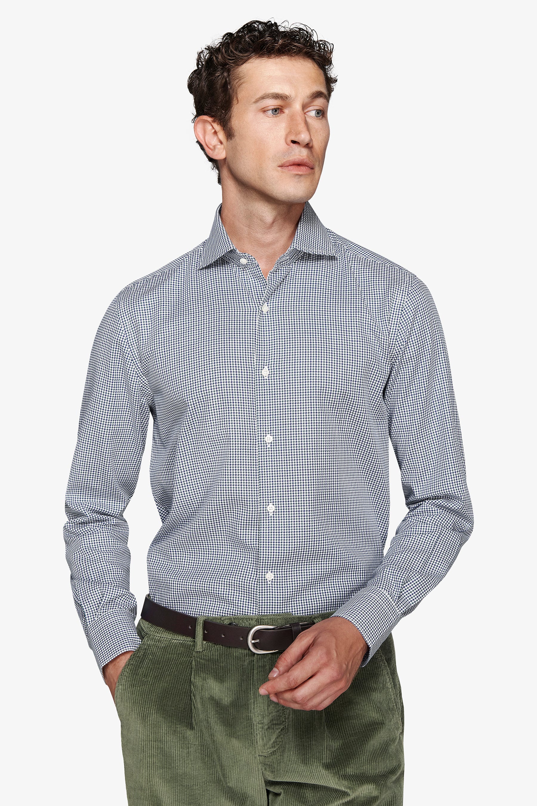 Camicia pied de poule verde-Dan John