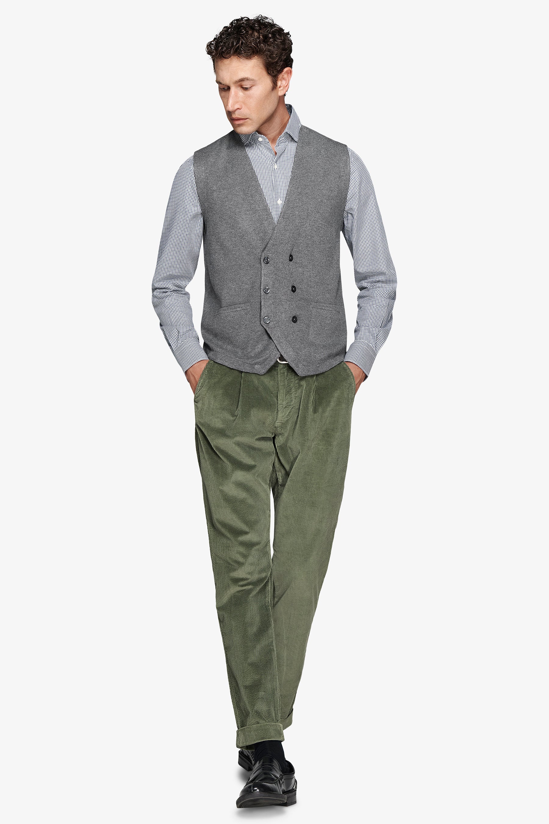 Gilet doppiopetto in maglia grigio