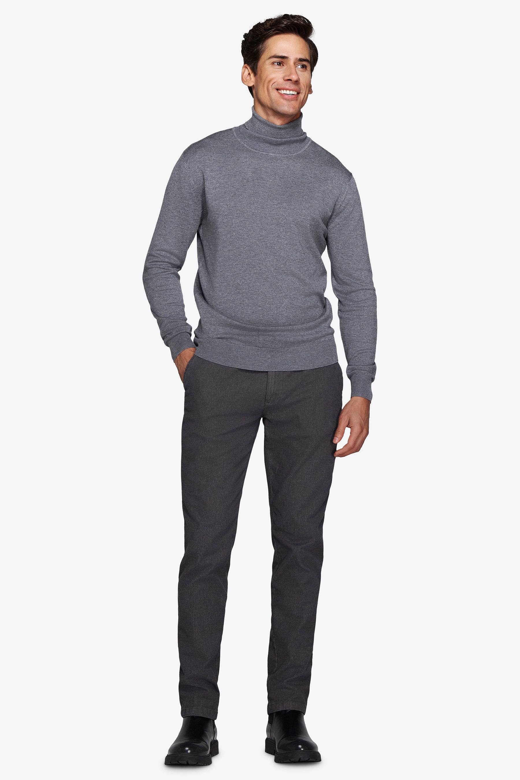 Maglia dolcevita basic grigio