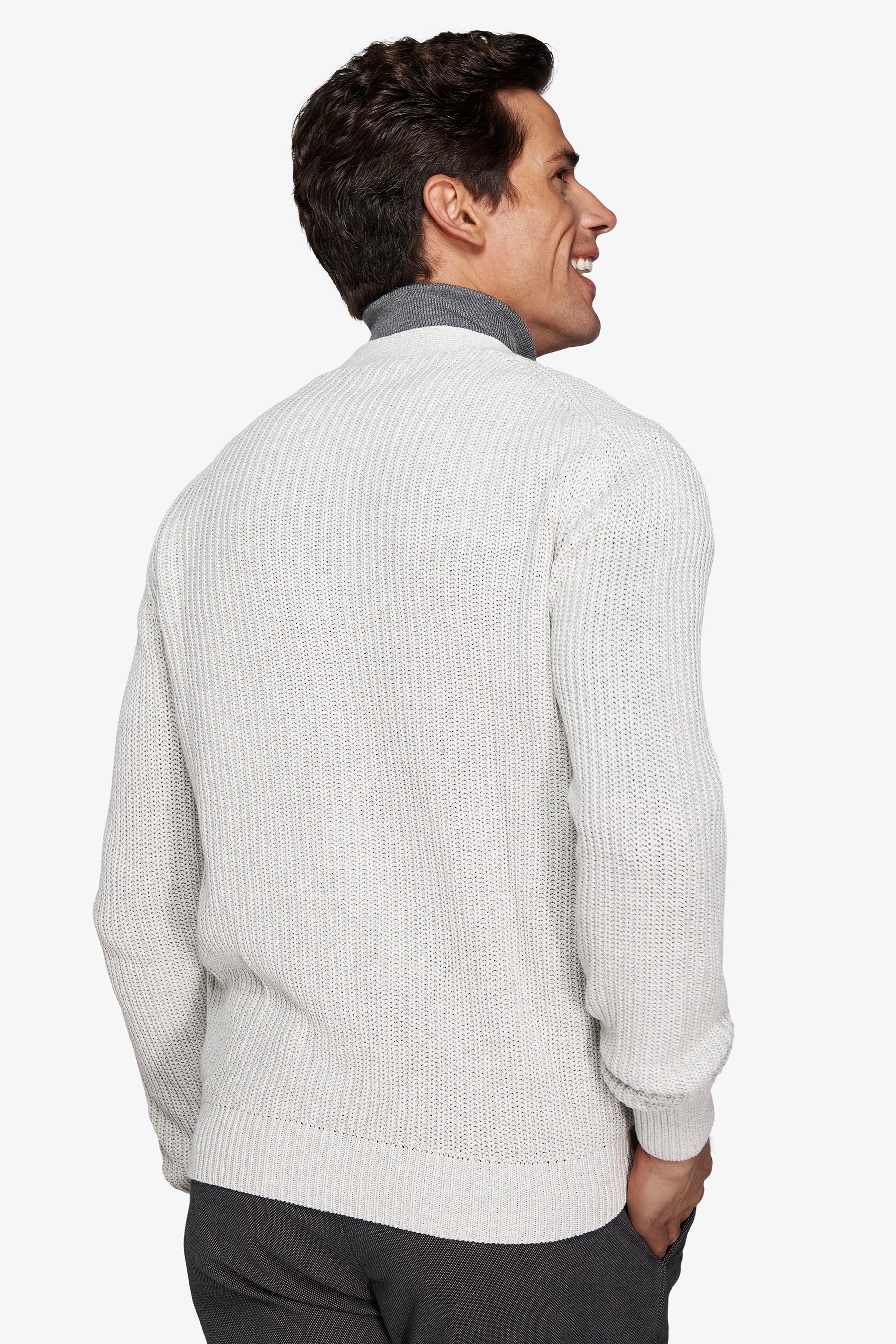 Cardigan costa inglese grigio chiaro