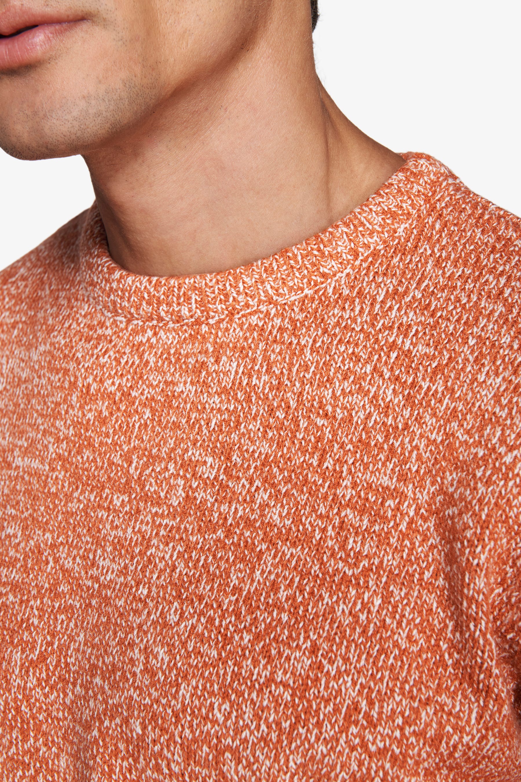 Maglia girocollo mouline' arancio-Dan John