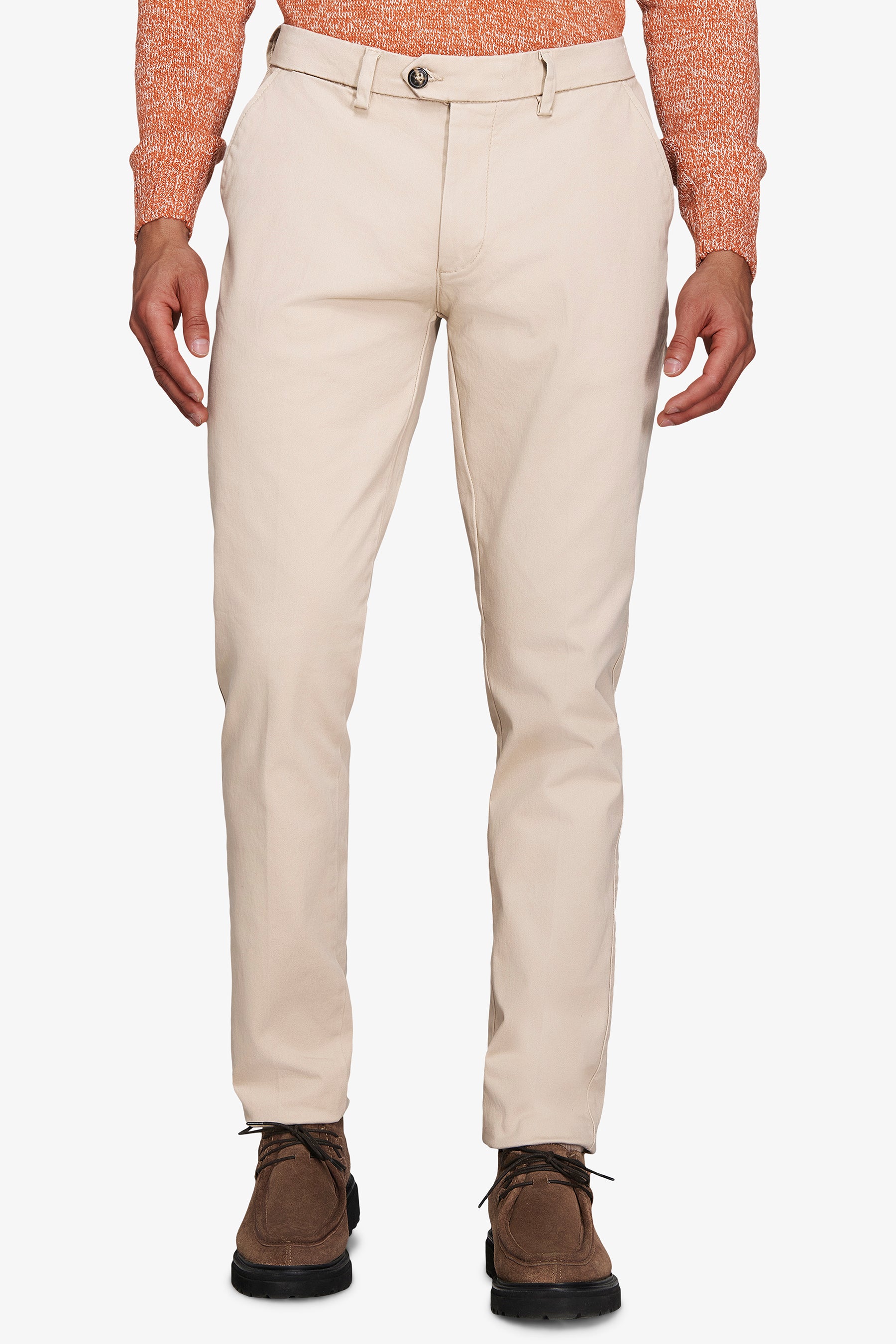 Cream gabardine chino pants