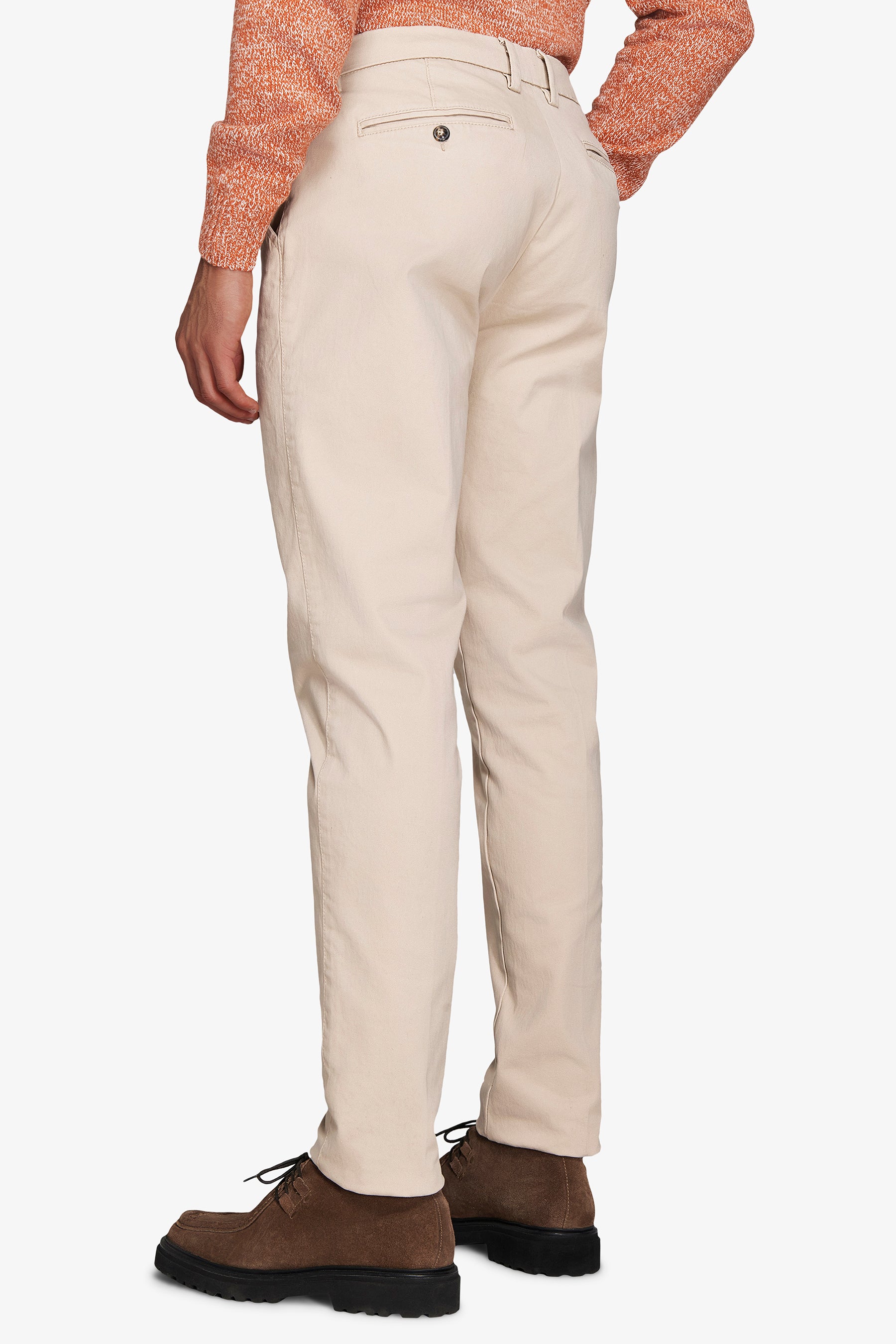 Cream gabardine chino pants
