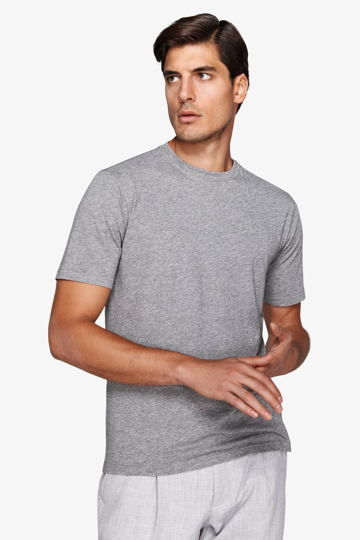 T-SHIRT BASICA M/C GRIGIO MEDIO-Dan John