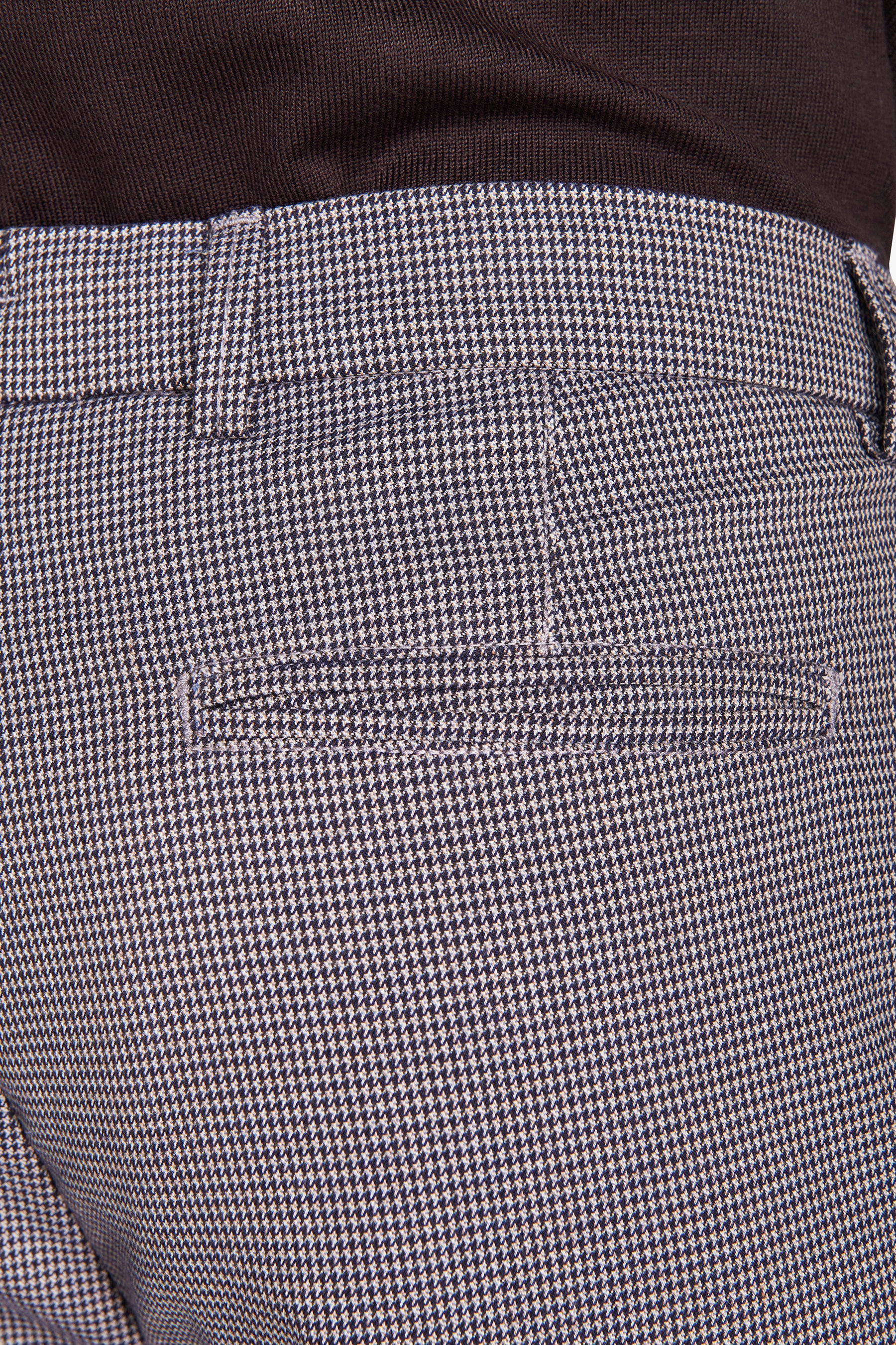 Pantaloni pied de poule tortora