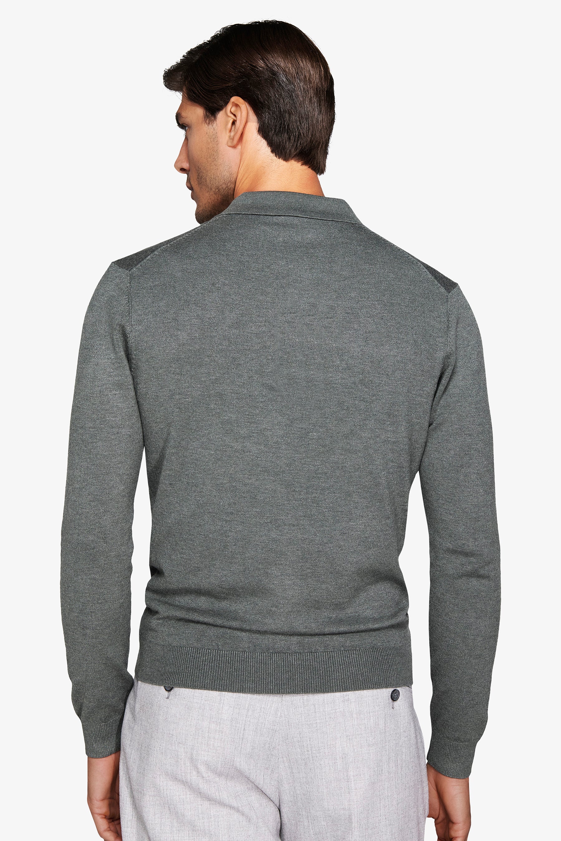 Polo en maille à boutons marron