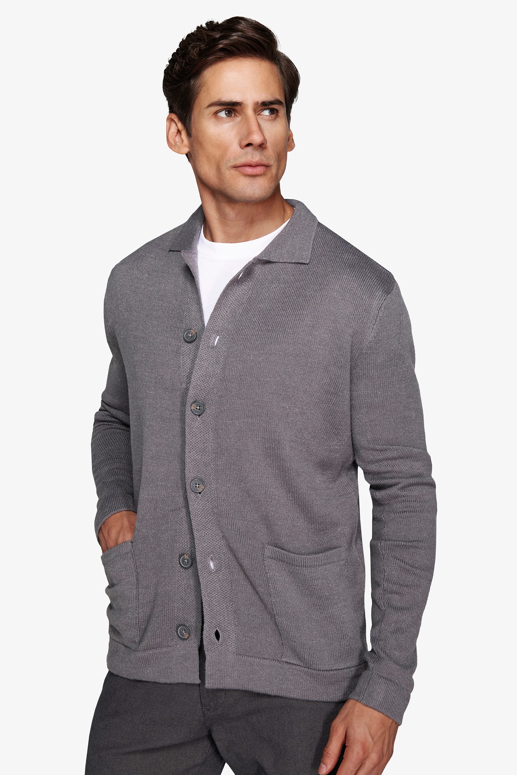Giacca in maglia grigio medio-Dan John