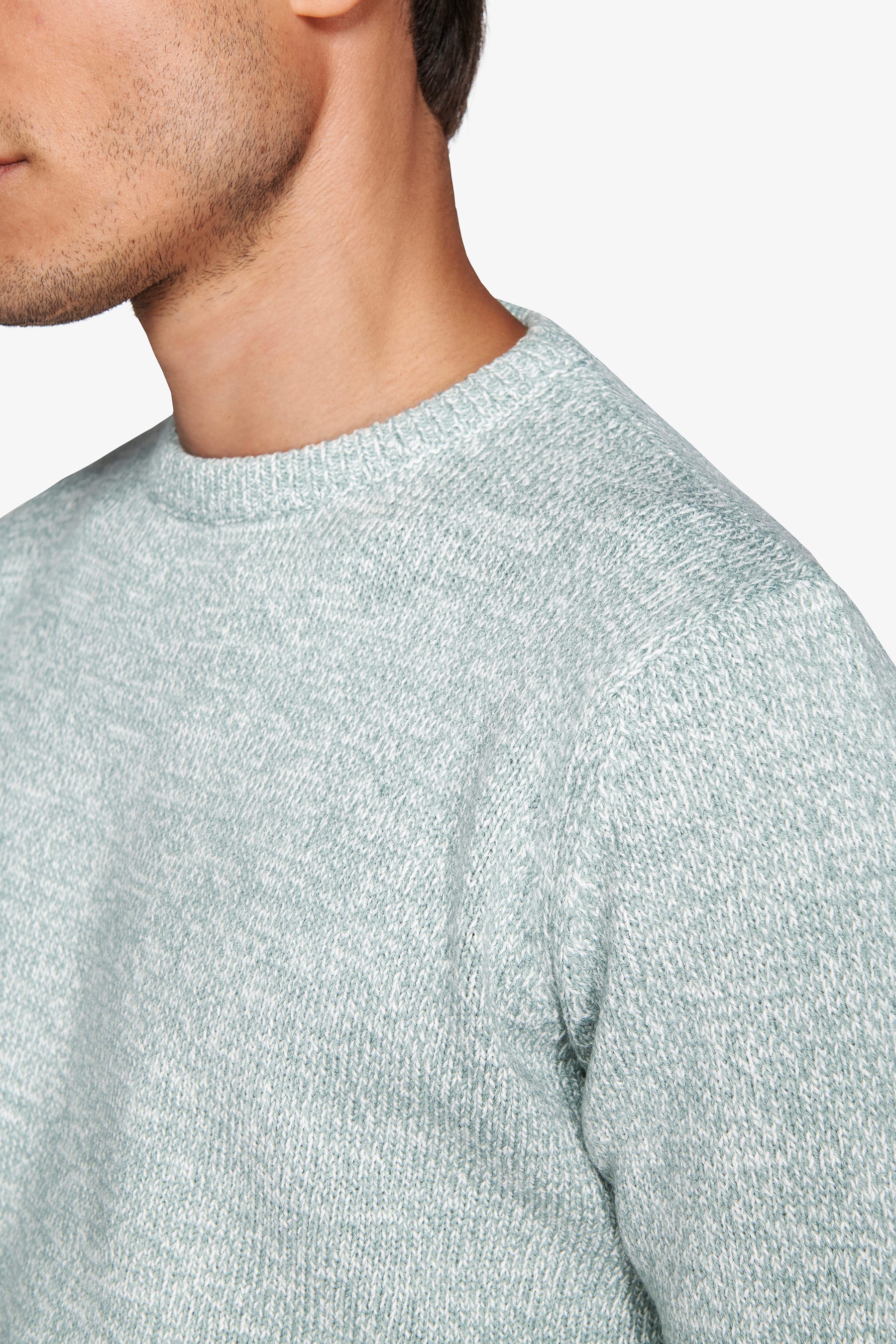 Maglia girocollo mouline' verde acqua-Dan John