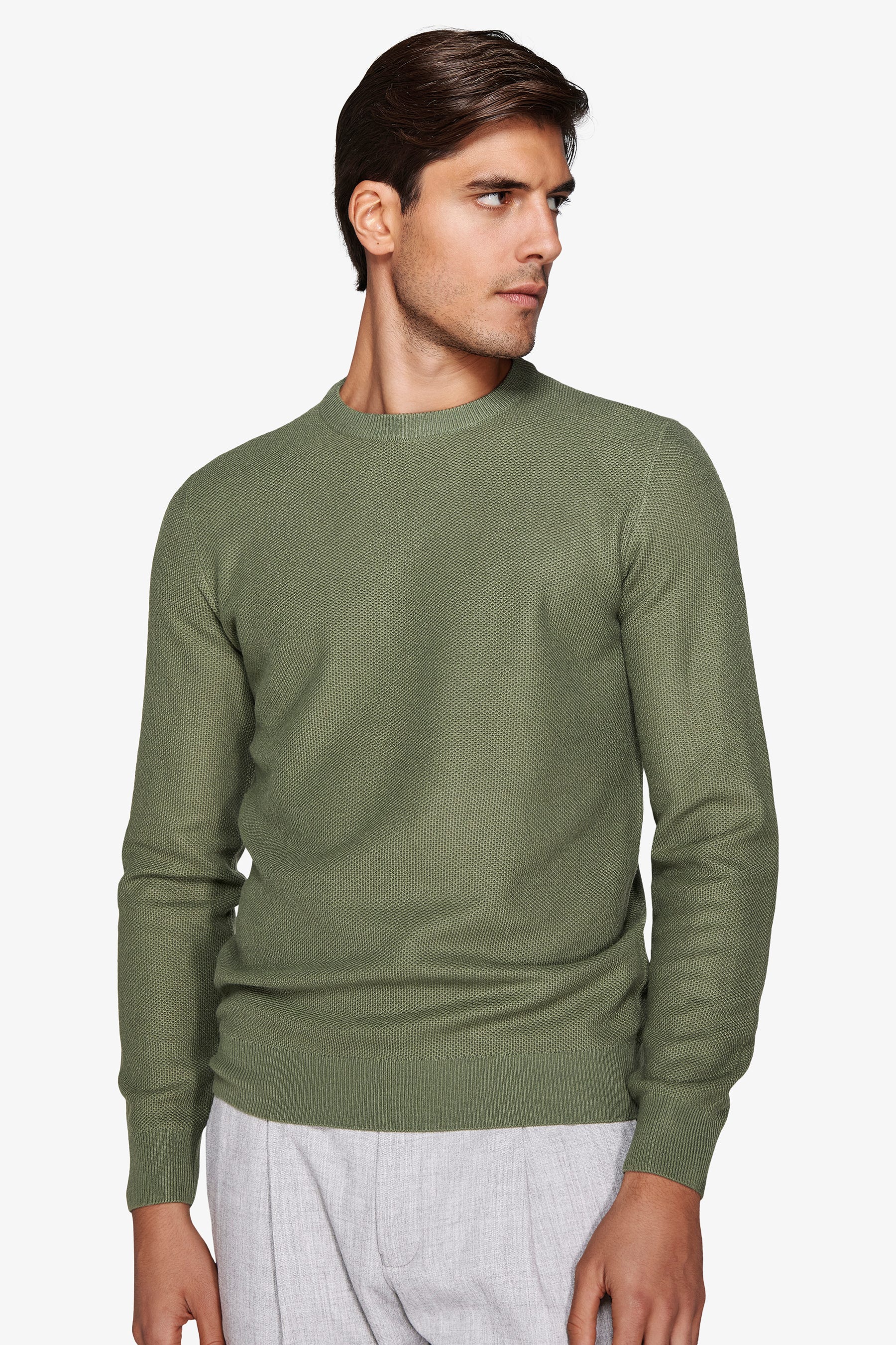 Maglia girocollo armaturata chicco riso verde-Dan John