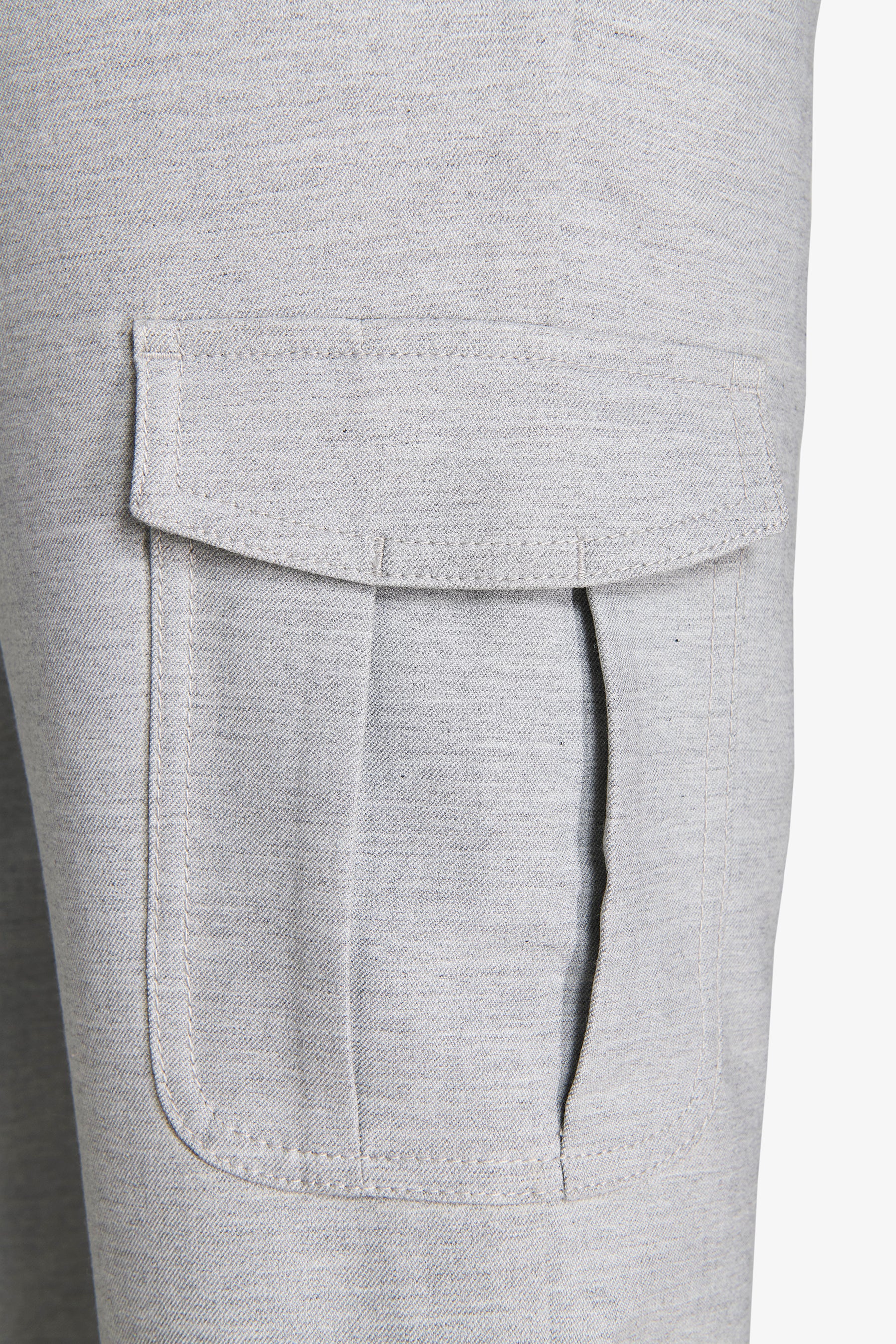 KIDS Light gray cargo drawstring pants