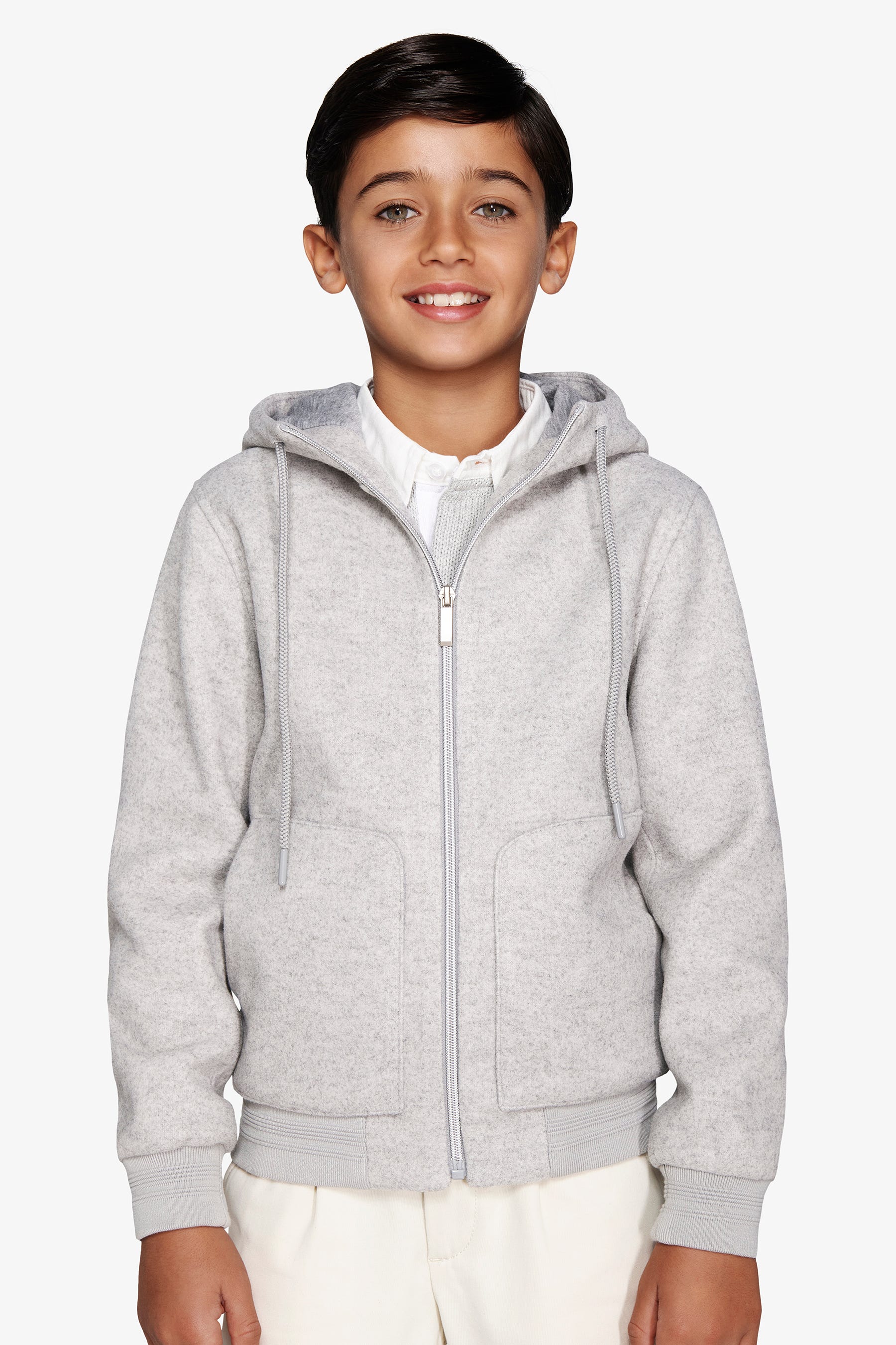 Bomber effetto flanella melange grigio chiaro Kids-Dan John