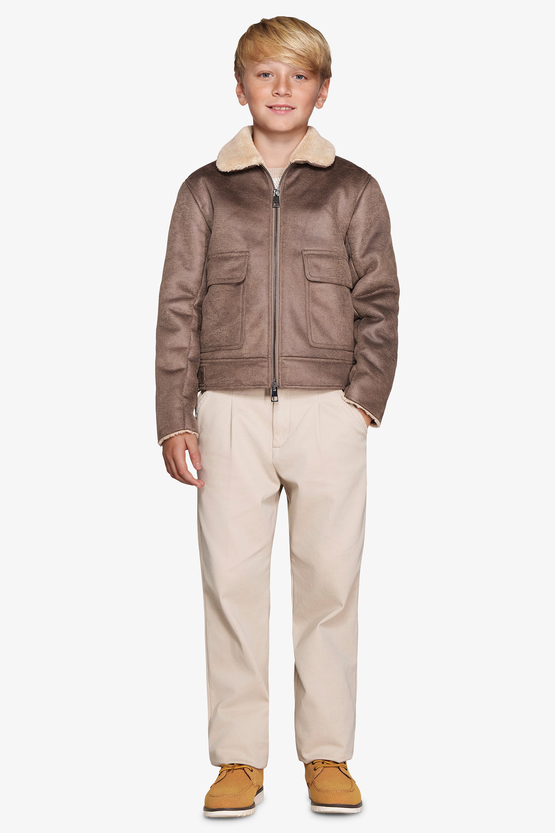KIDS Taupe aviator jacket